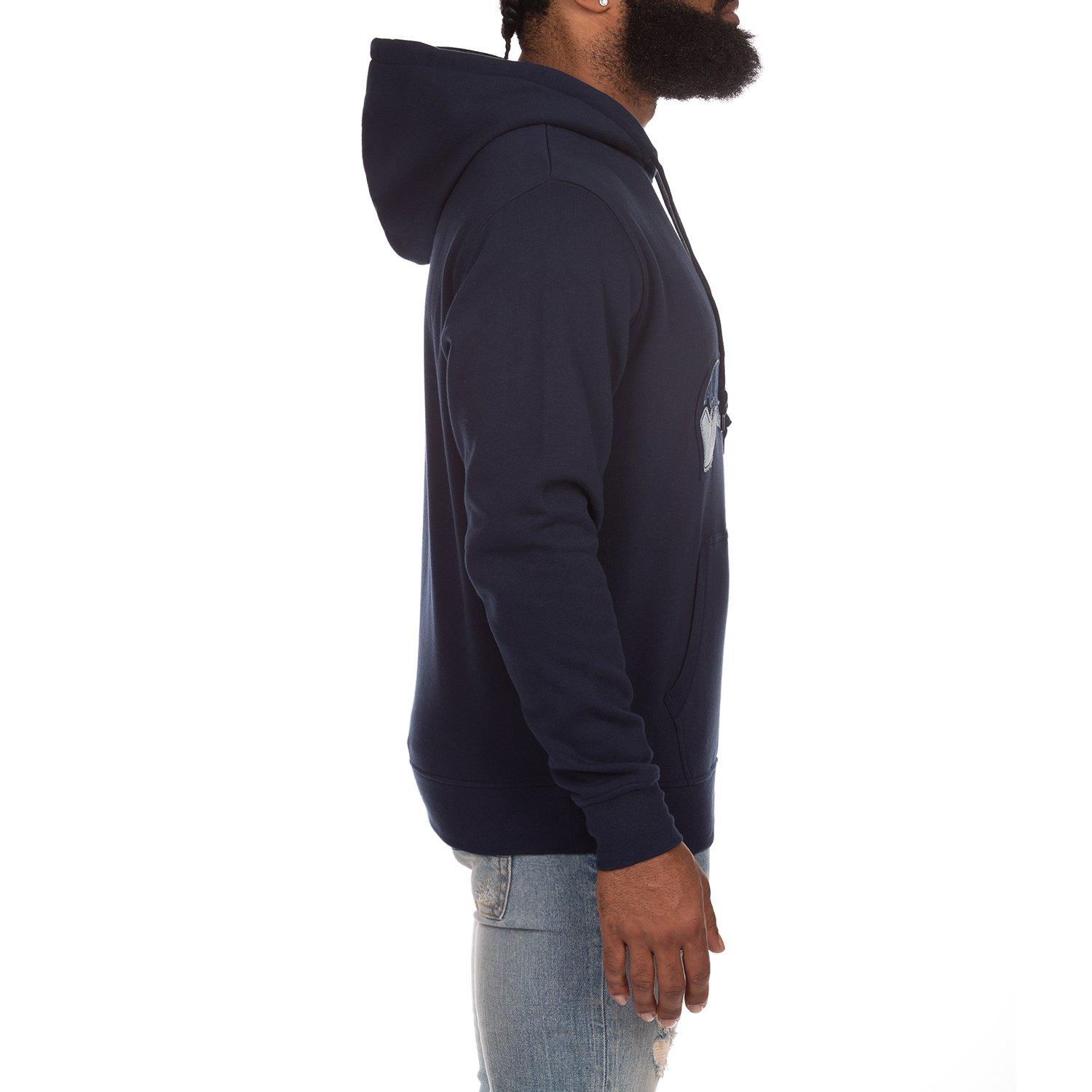 AKOO Men's Denim Slick Hoodie - Blue - BLUE Thumbnail View 4