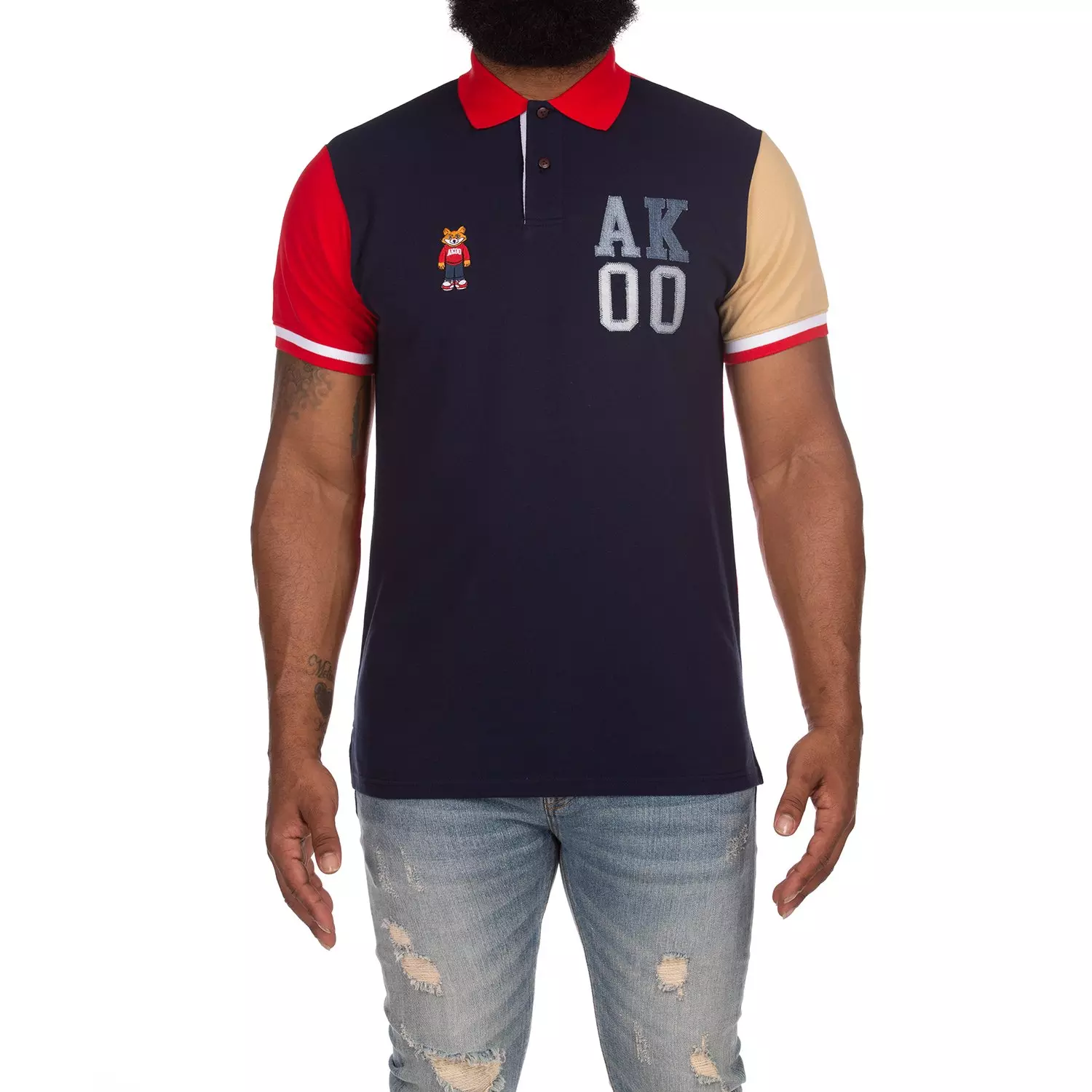 AKOO Men's Venue Polo - Blue/Red - BLUE