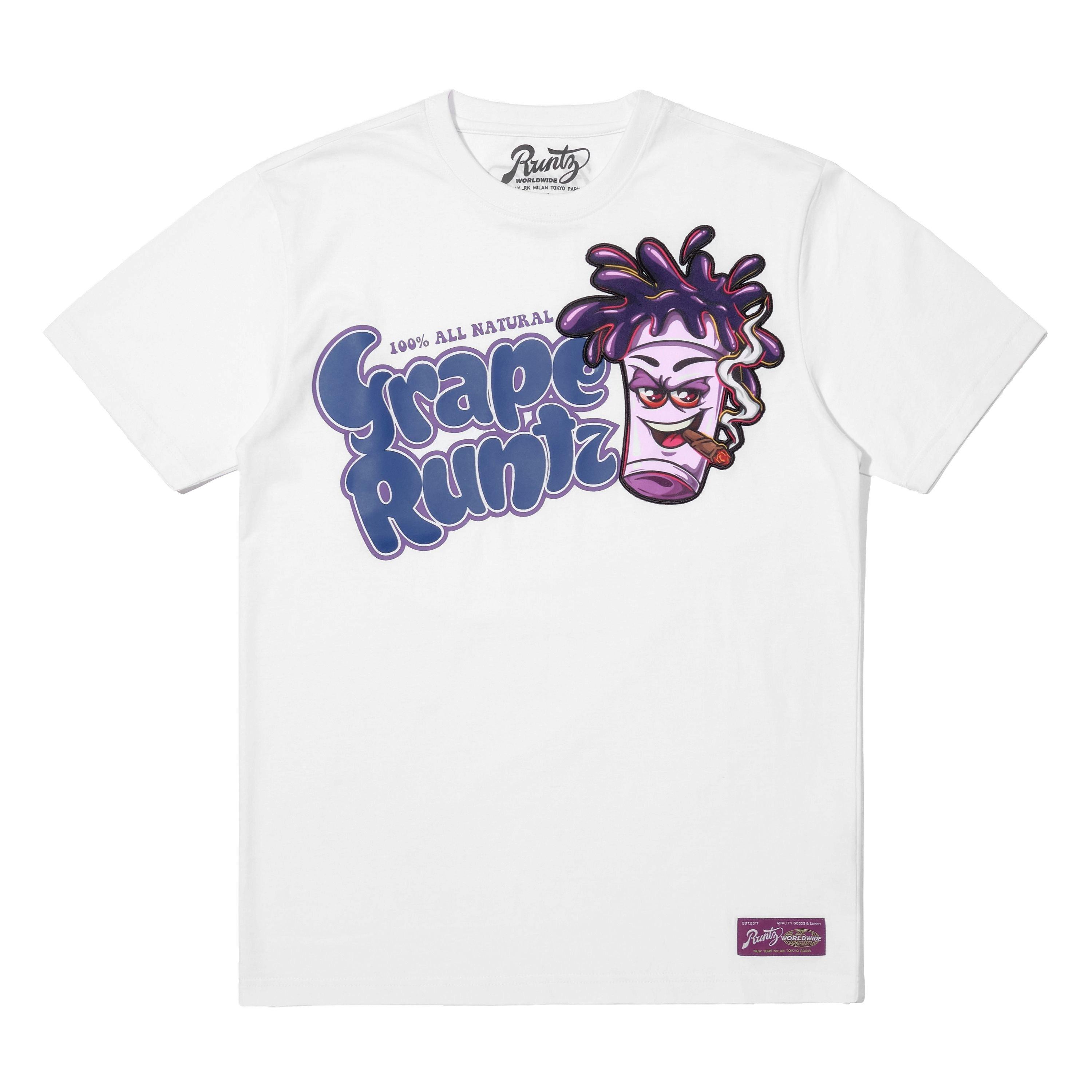 Runtz Men's Grape Tee - White - WHITE