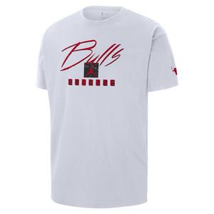 Jordan Men's Chicago Bulls Courtside Statement Edition NBA Max90 Tee-White