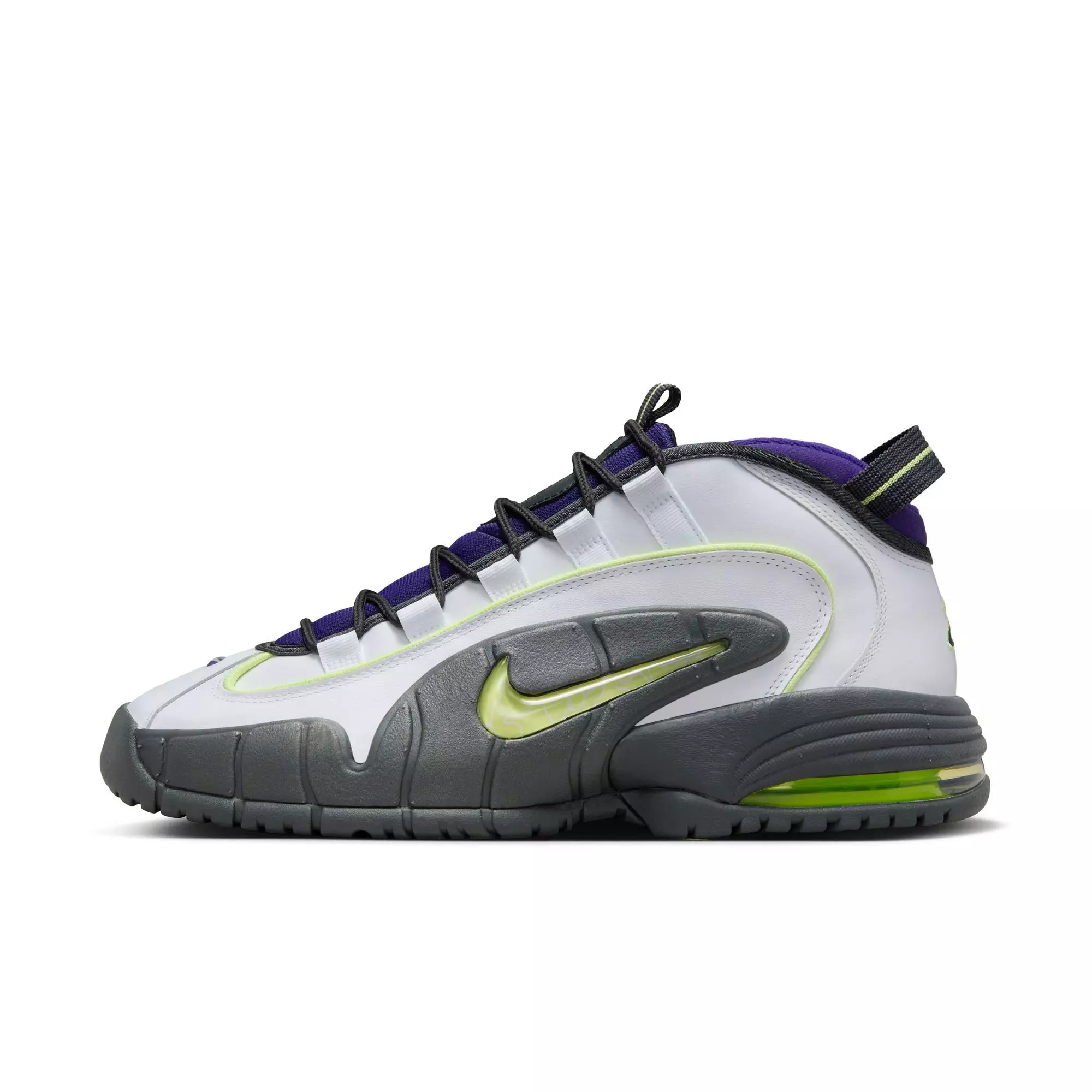 Nike Air Max Penny "White/Lt Lemon Twist/Field Purple" Men's Basketball Shoe - WHITE/YELLOW