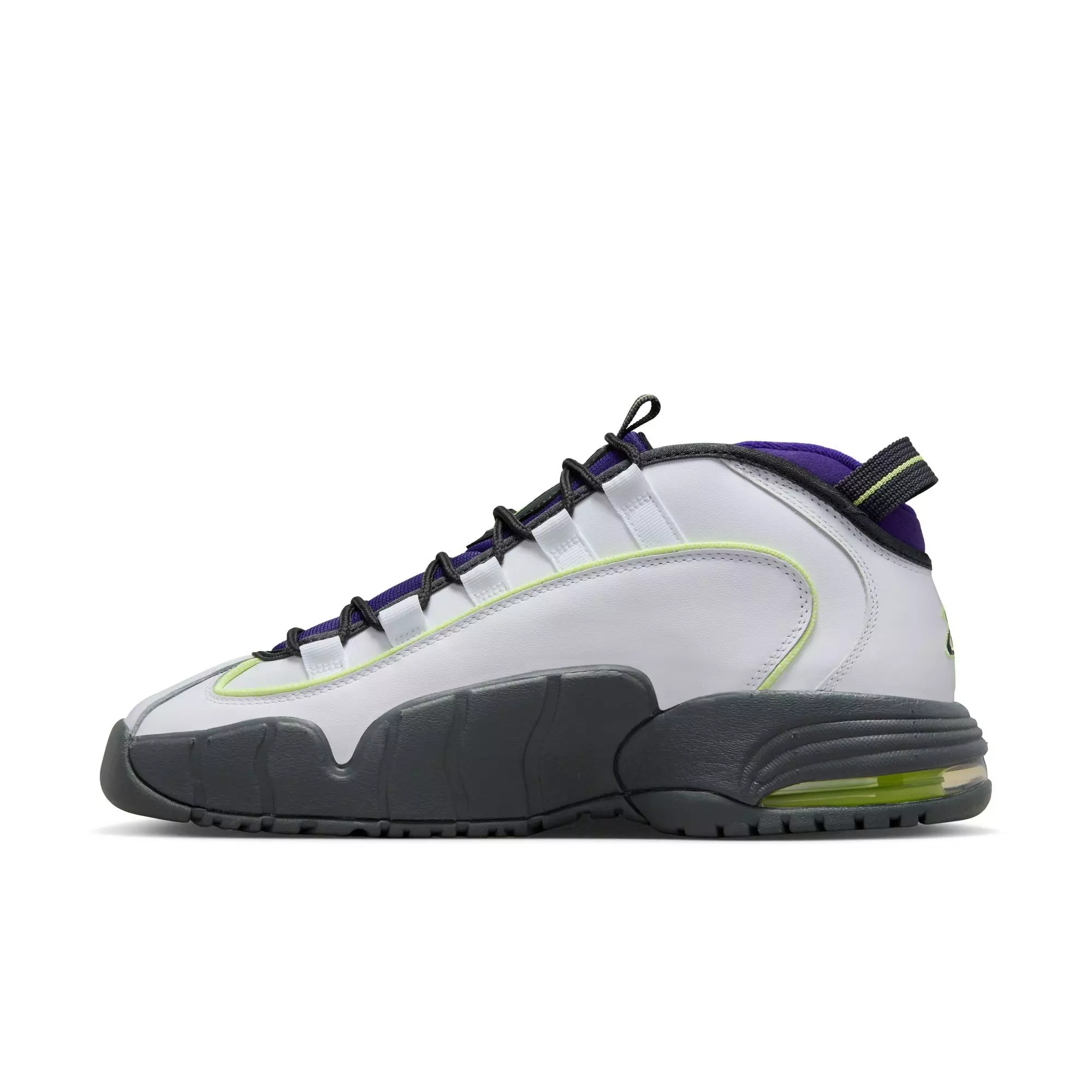 Nike Air Max Penny "White/Lt Lemon Twist/Field Purple" Men's Basketball Shoe - WHITE/YELLOW