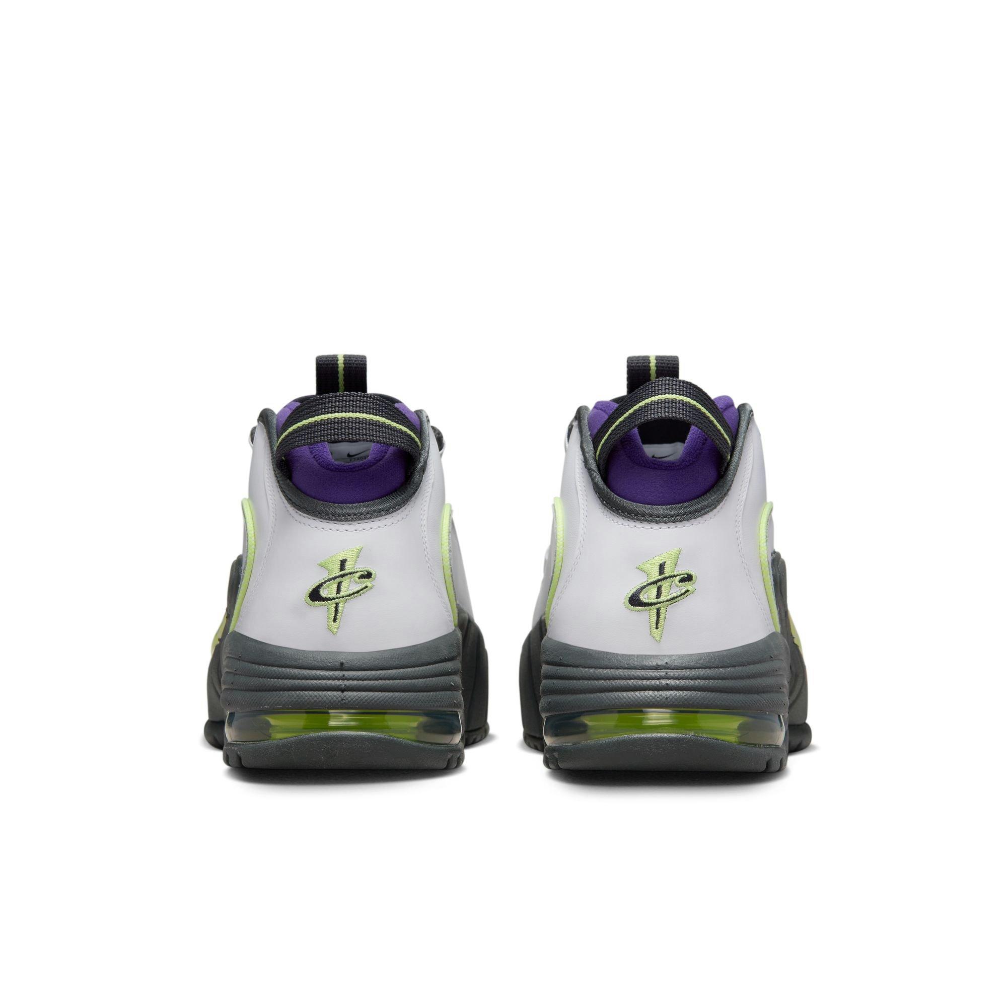 Nike Air Max Penny "White/Lt Lemon Twist/Field Purple" Men's Basketball Shoe - WHITE/YELLOW Thumbnail View 7