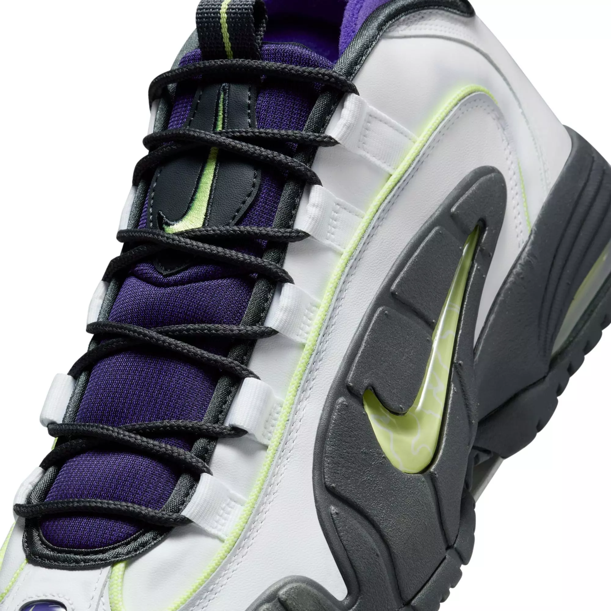 Nike Air Max Penny "White/Lt Lemon Twist/Field Purple" Men's Basketball Shoe - WHITE/YELLOW