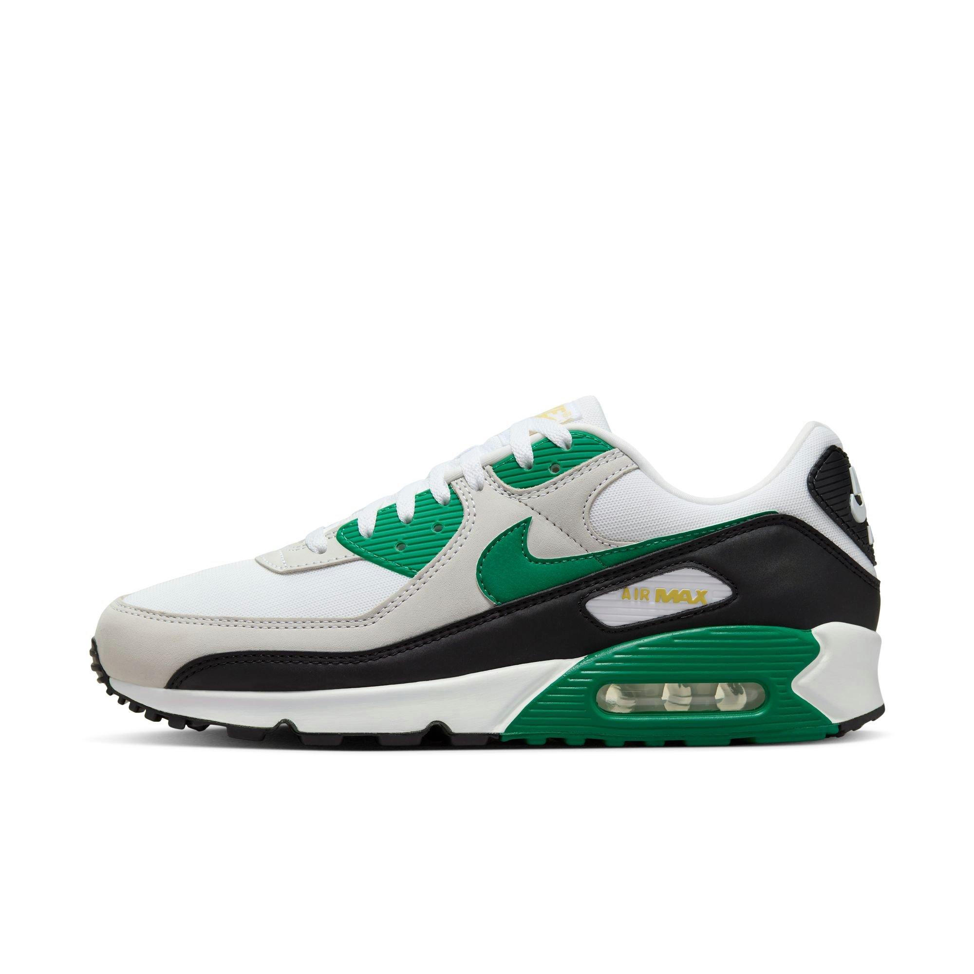 Nike Air Max 90 "White/Malachite/Black" Men's Shoe - WHITE/GREEN/GOLD Thumbnail View 3