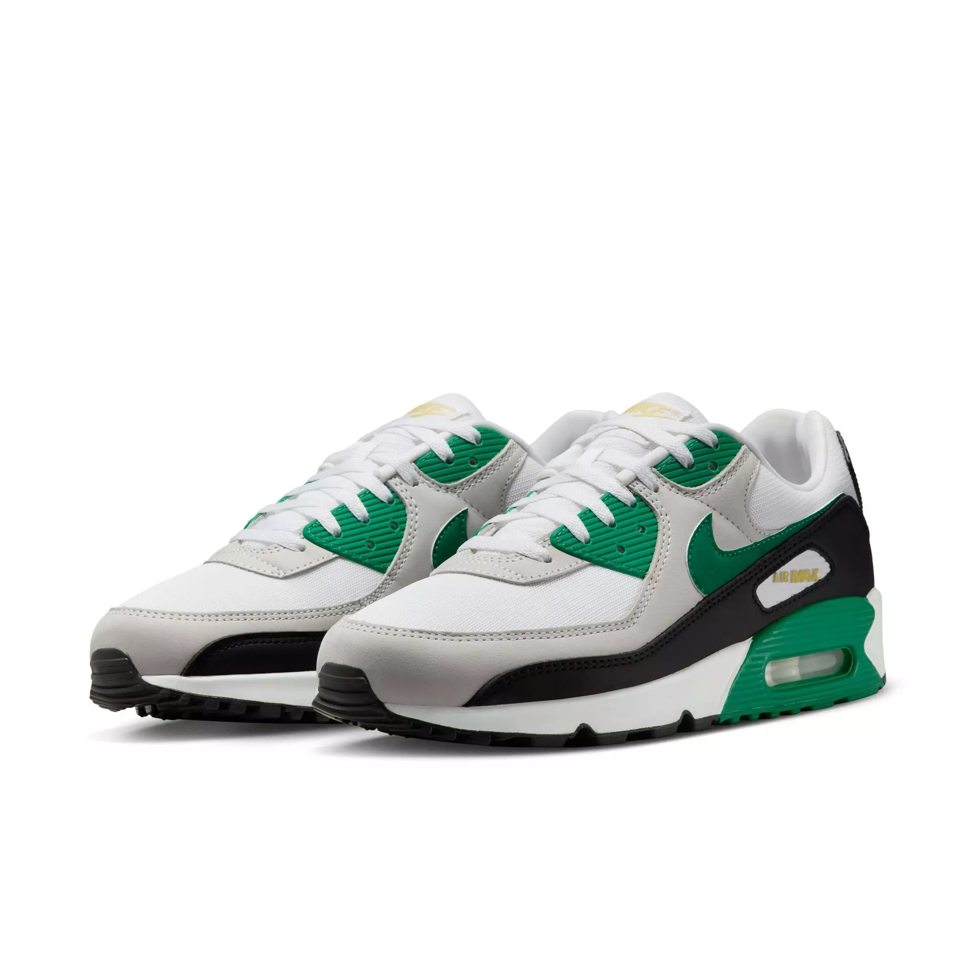 Nike Air Max 90 "White/Malachite/Black" Men's Shoe - WHITE/GREEN/GOLD