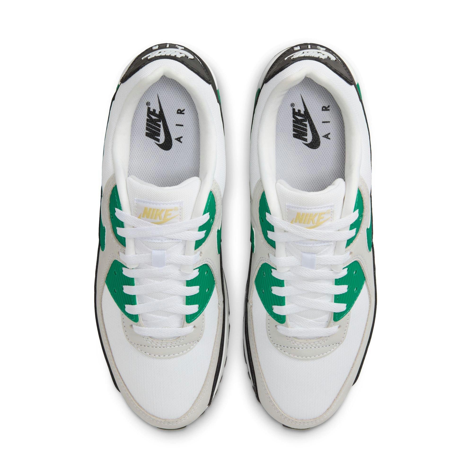 Nike Air Max 90 "White/Malachite/Black" Men's Shoe - WHITE/GREEN/GOLD Thumbnail View 7