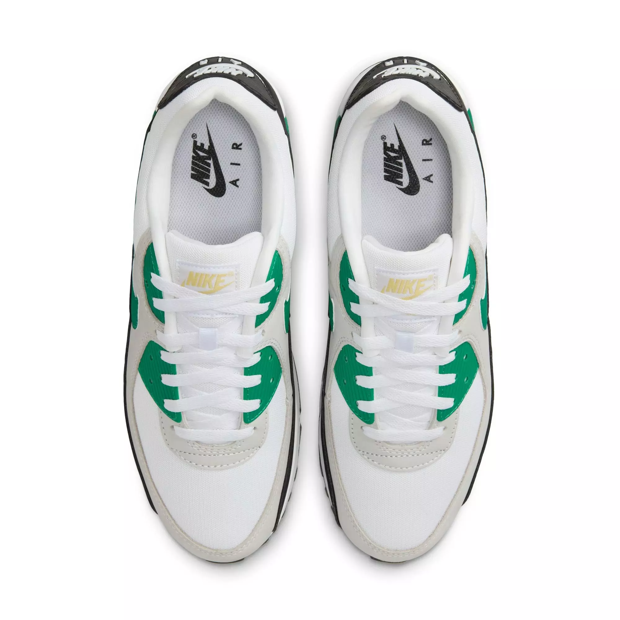 Nike Air Max 90 "White/Malachite/Black" Men's Shoe - WHITE/GREEN/GOLD