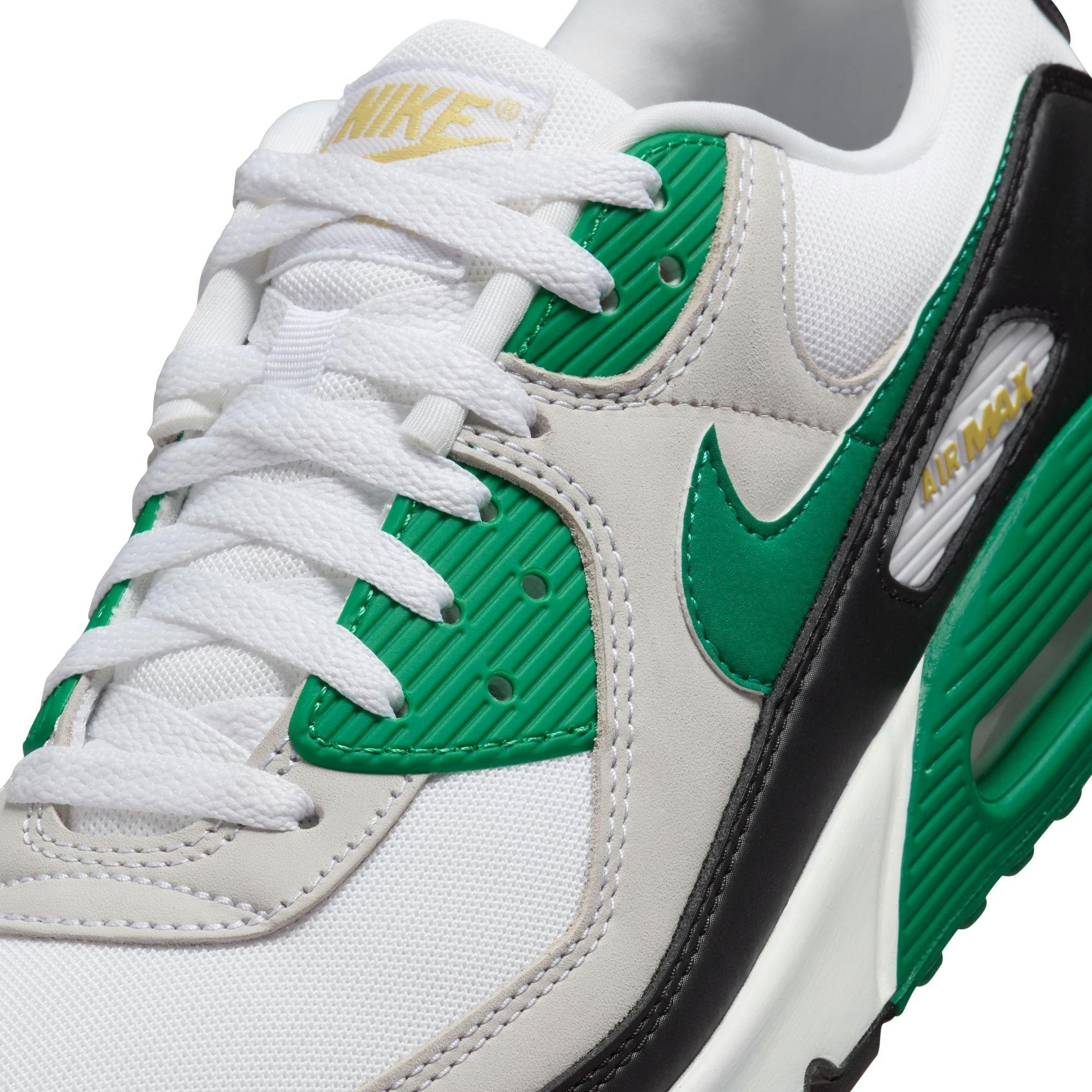 Nike Air Max 90 "White/Malachite/Black" Men's Shoe - WHITE/GREEN/GOLD Thumbnail View 9