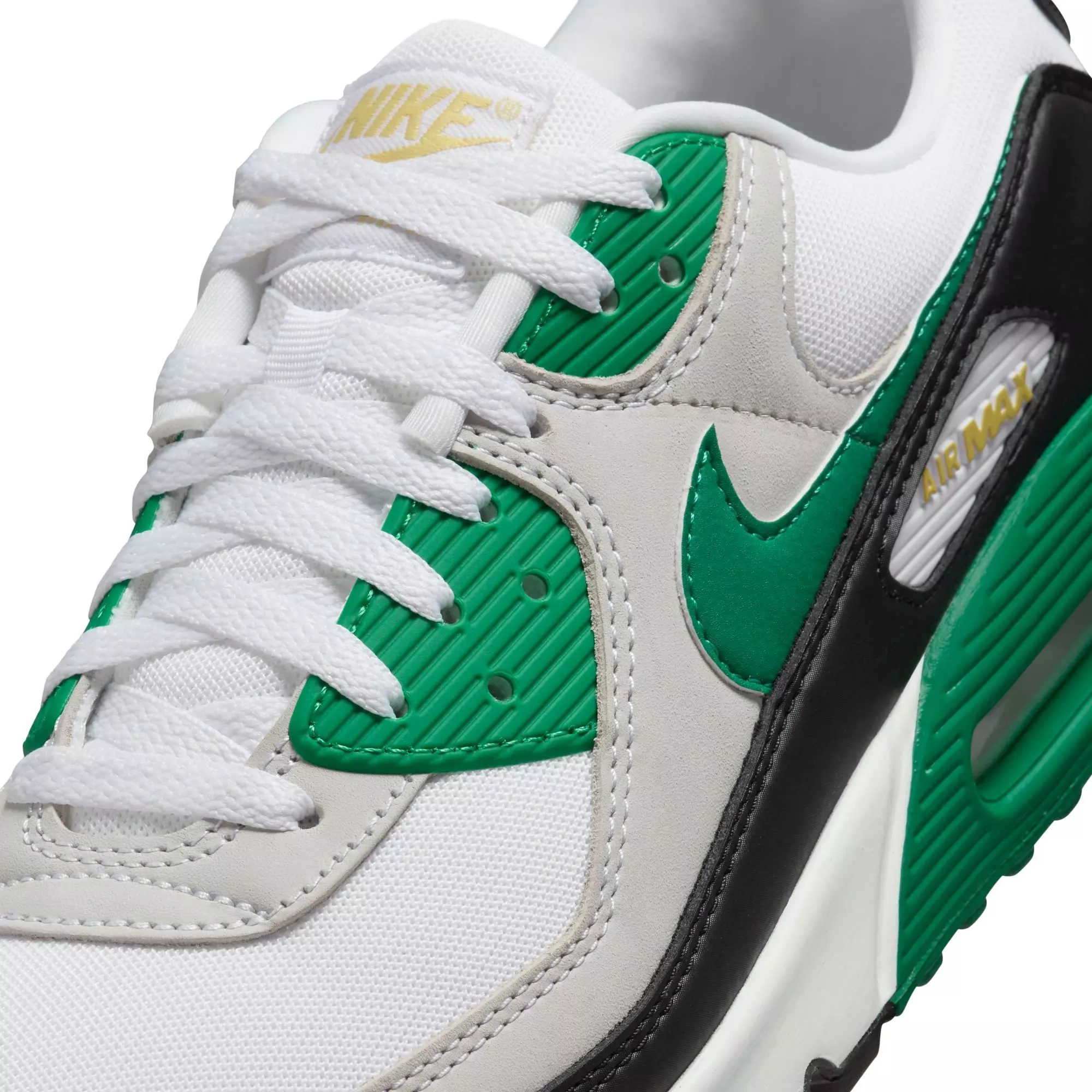 Nike Air Max 90 "White/Malachite/Black" Men's Shoe - WHITE/GREEN/GOLD