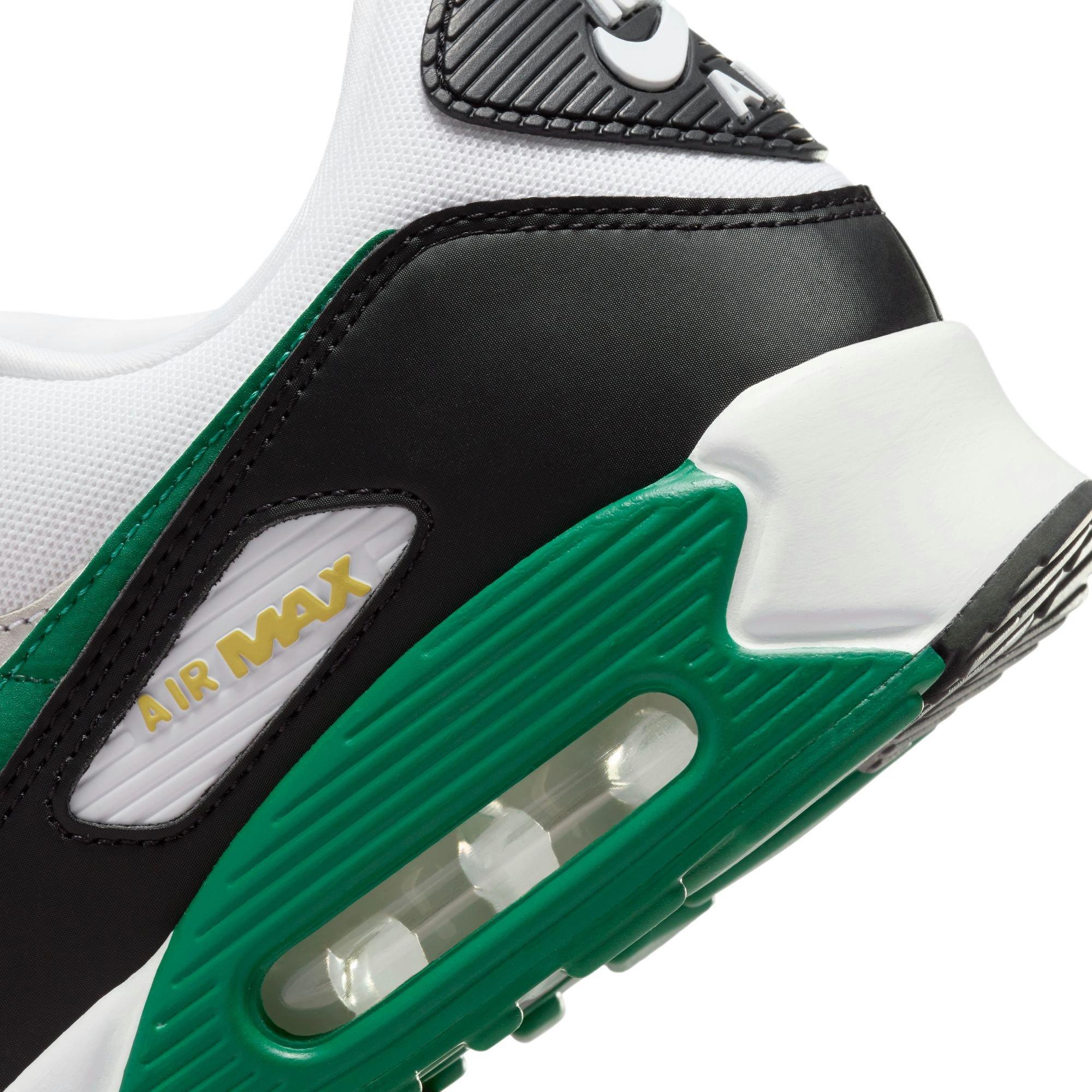 Nike Air Max 90 "White/Malachite/Black" Men's Shoe - WHITE/GREEN/GOLD Thumbnail View 10