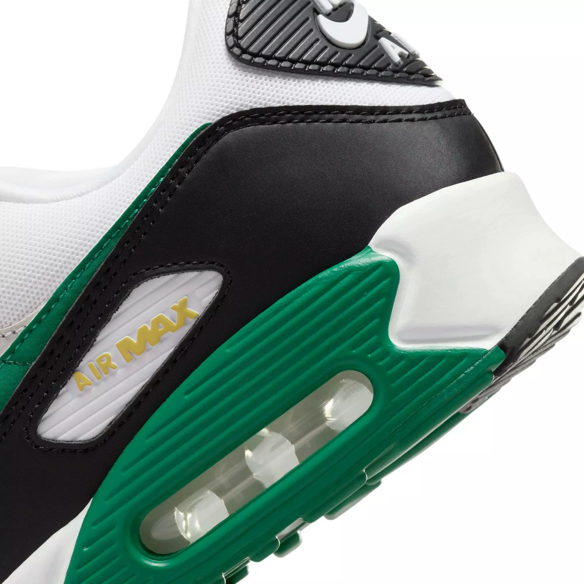 Nike Air Max 90 "White/Malachite/Black" Men's Shoe - WHITE/GREEN/GOLD