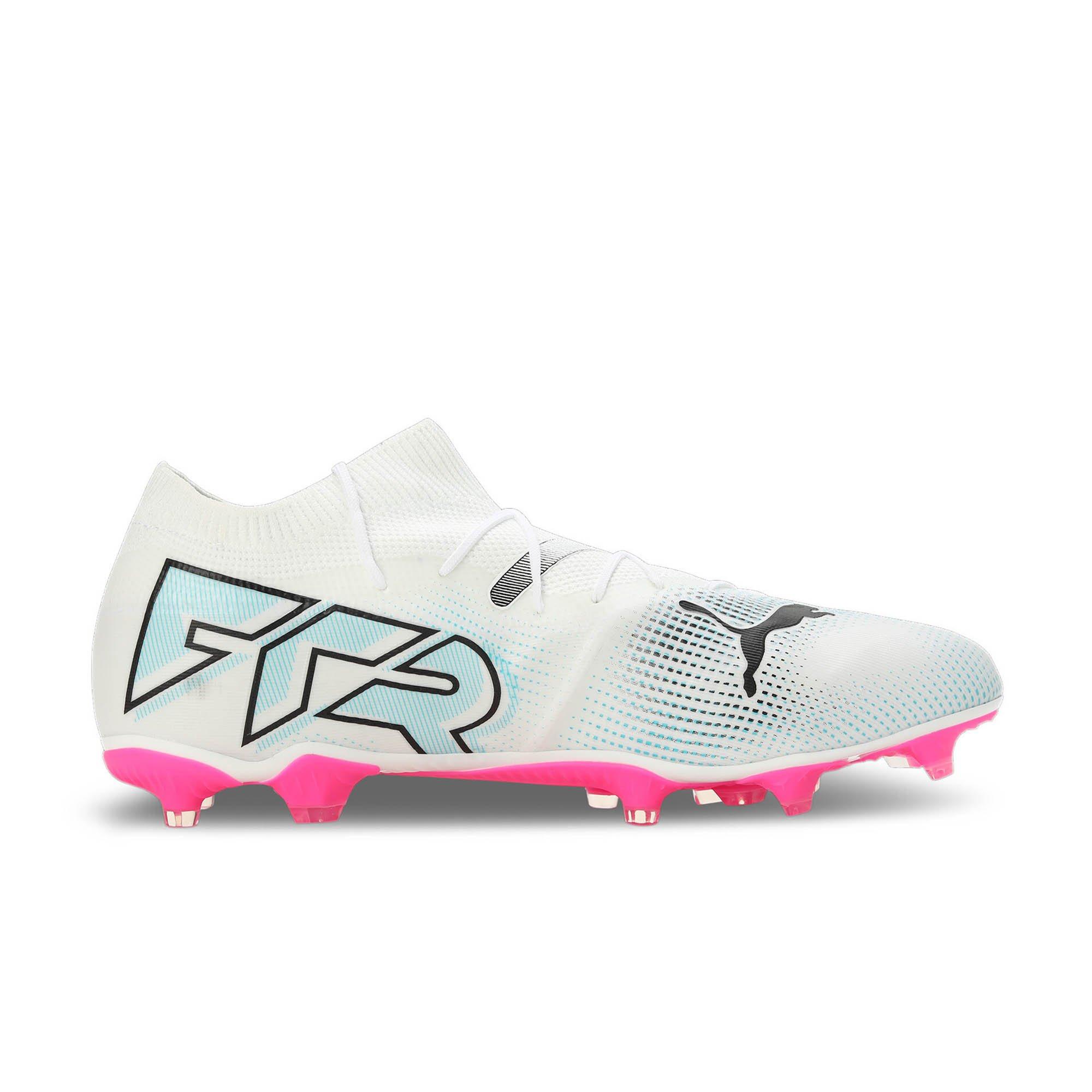 PUMA Futura 7 Match FG/AG "Poison Pink" Men's Soccer Cleat - WHITE/BLUE/PINK Thumbnail View 1