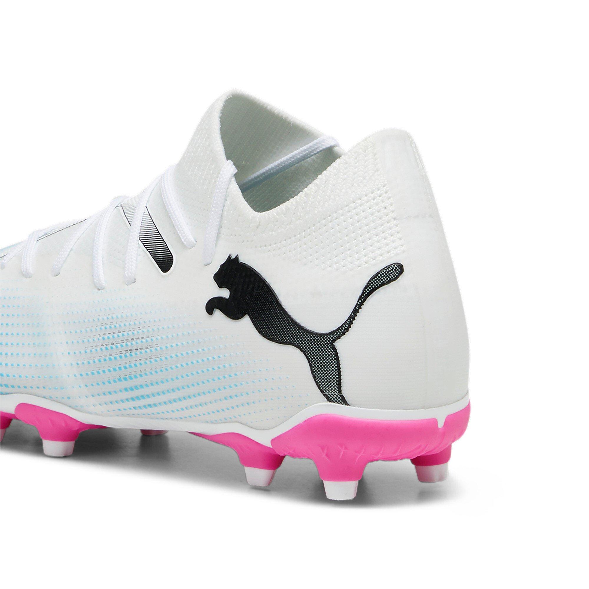 PUMA Future 7 Match  Grade School Kids' "White/Poison Pink/Blue" Soccer Cleat