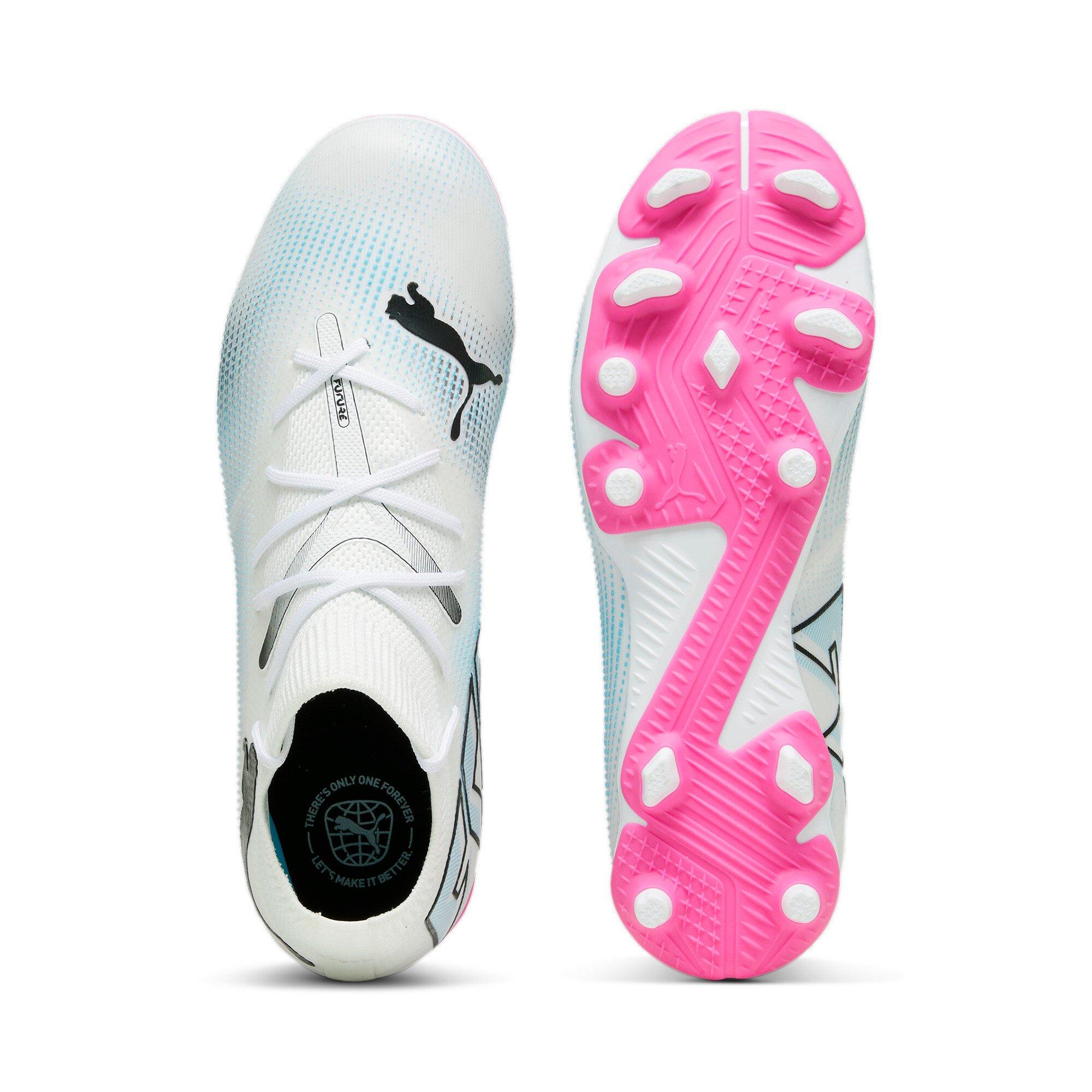 PUMA Future 7 Match  Grade School Kids' "White/Poison Pink/Blue" Soccer Cleat