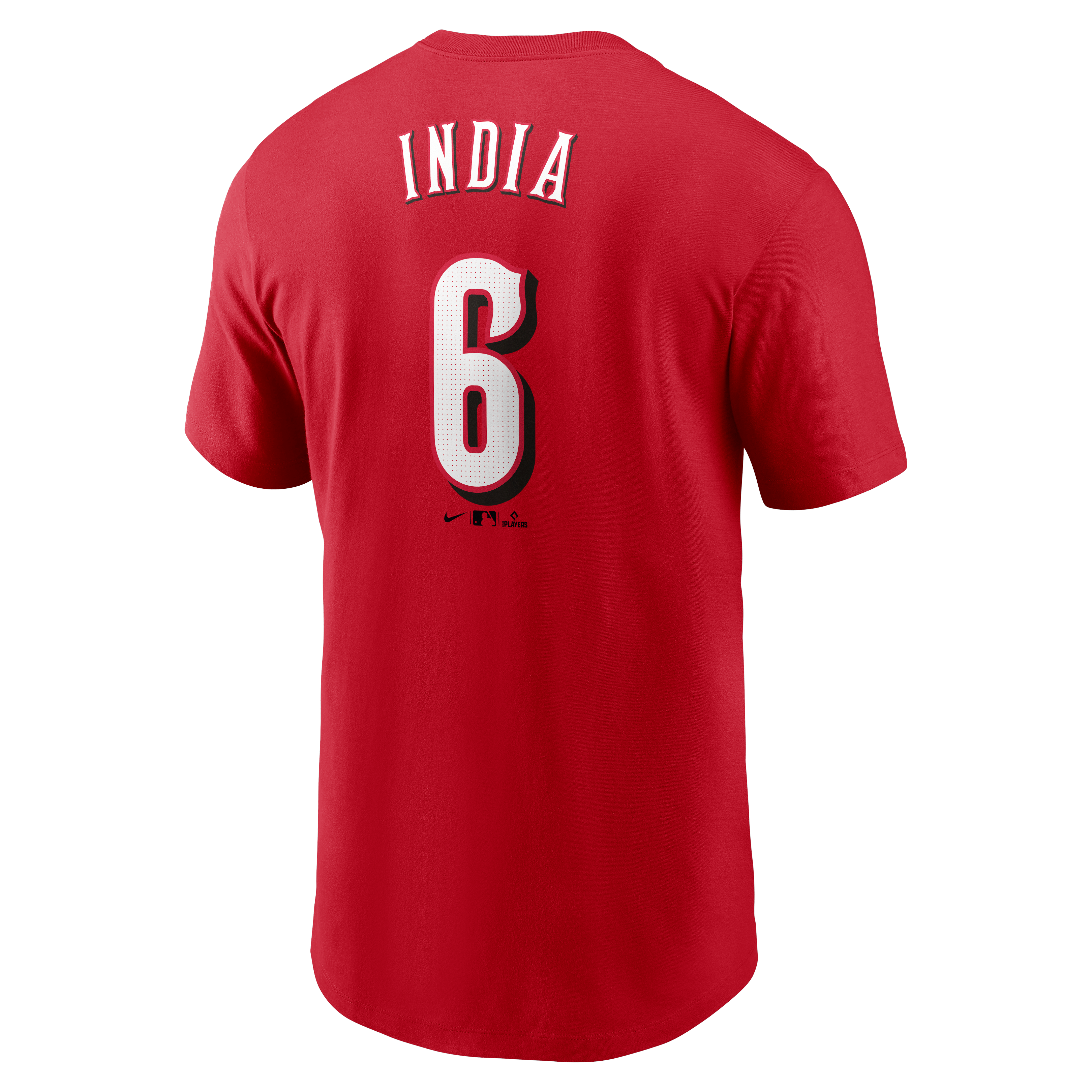 Nike Men's J. India Cincinnati Reds '24-'25 Name & Number Team Tee - RED Thumbnail View 2