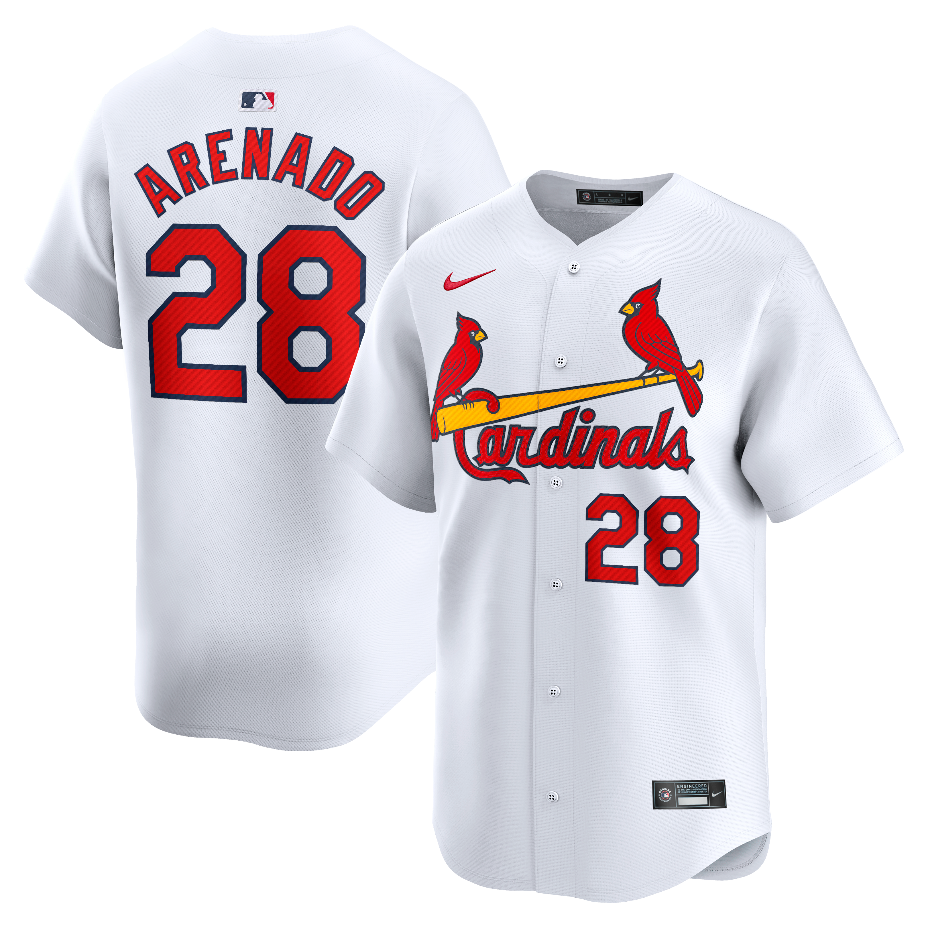 Nike Men's St. Louis Cardinals Nolan Arenado Limited MLB Jersey - WHITE Thumbnail View 1