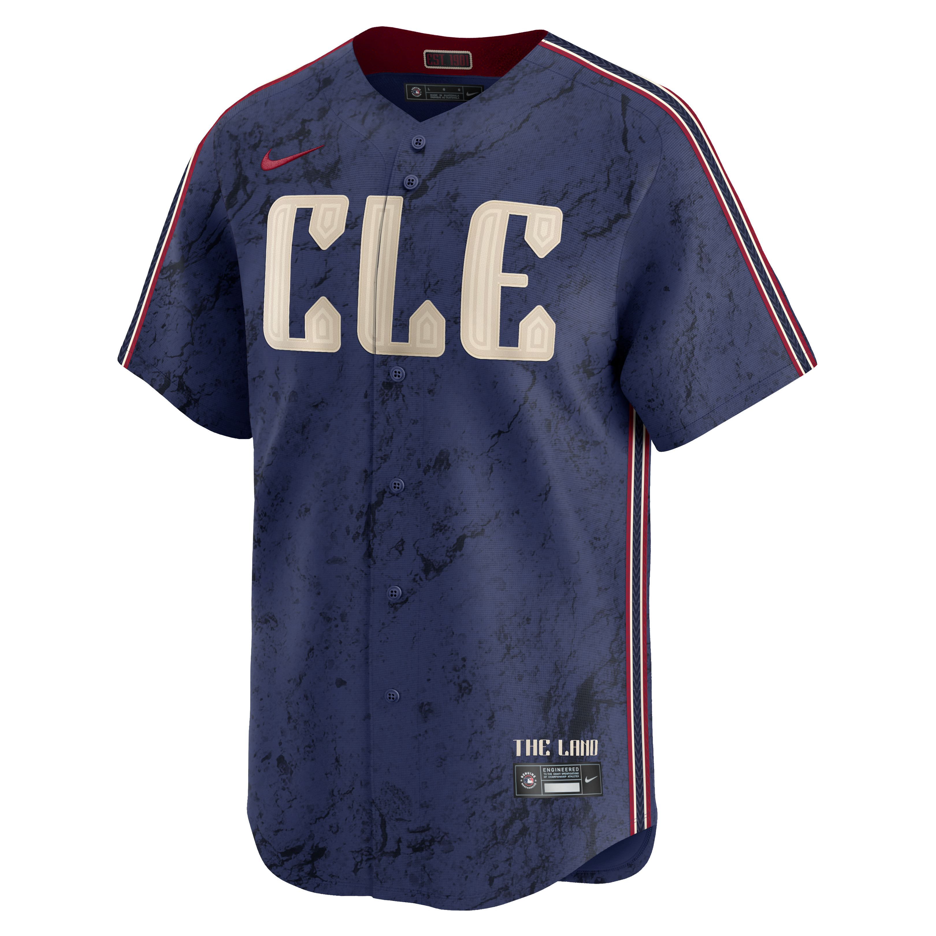 Nike Men's Cleveland Guardians '24-'25 City Connect Limited Player Jersey-Navy - NAVY Thumbnail View 1