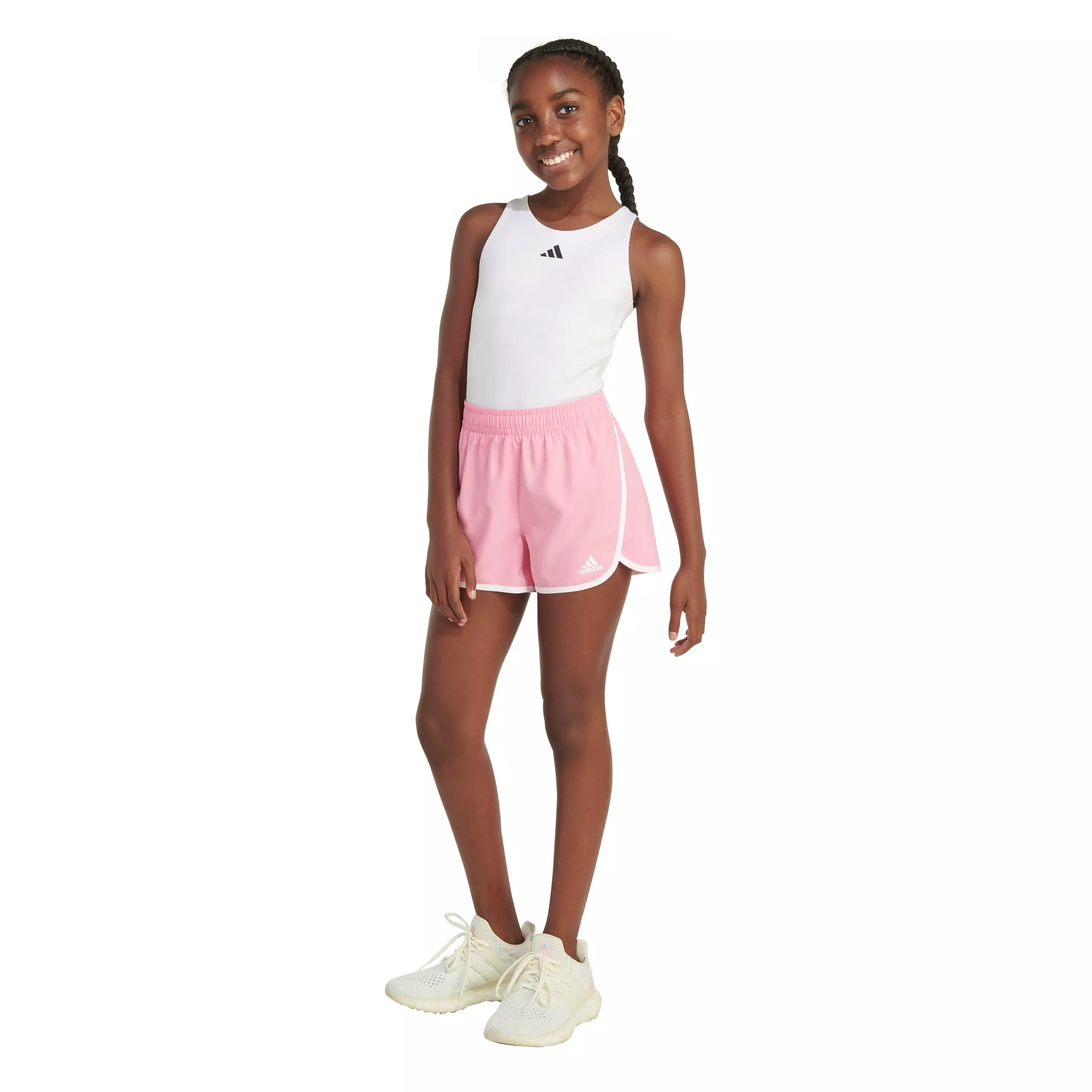 adidas Big Girls' Woven Retro Shorts - Pink - PINK