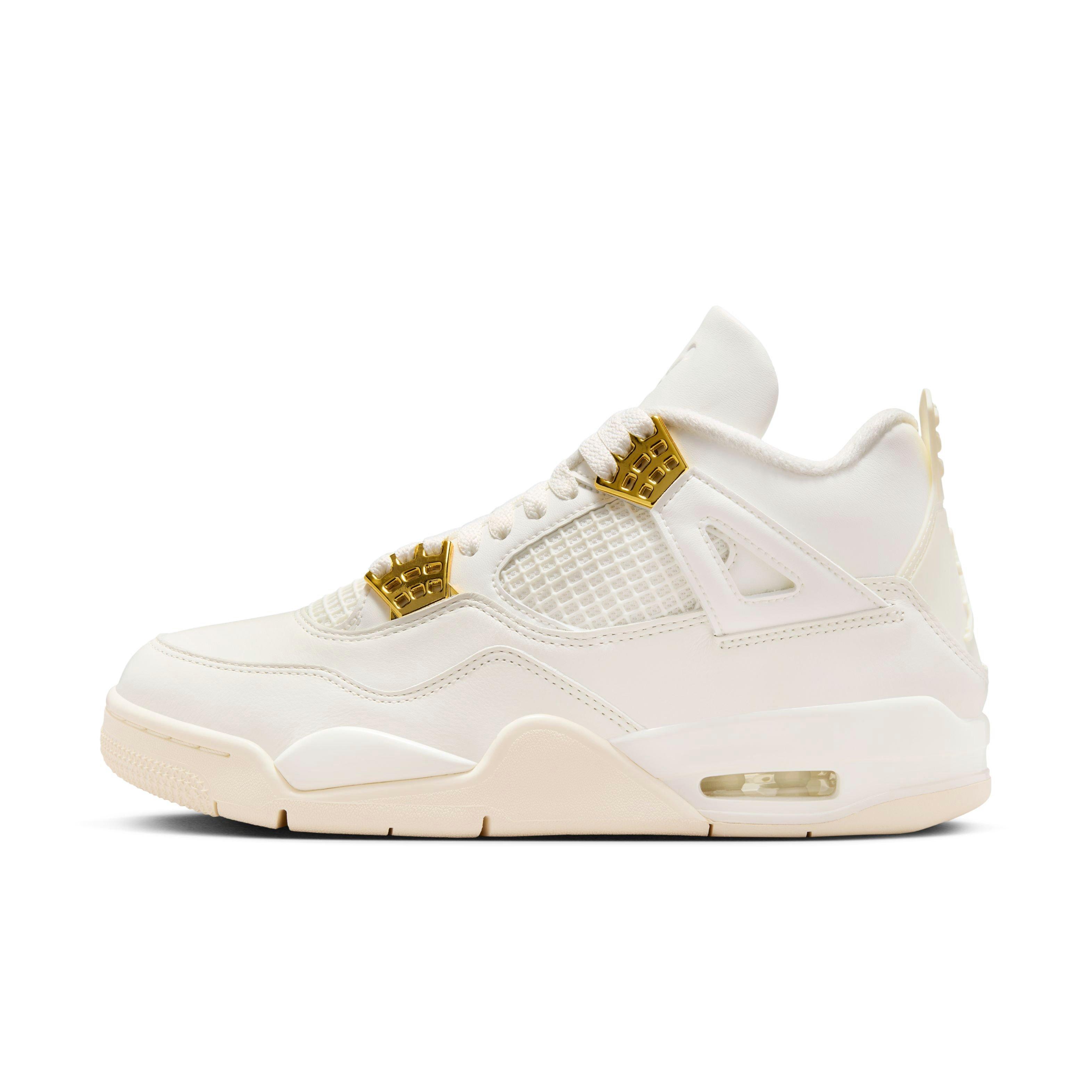 Jordan 4 Retro White and Gold Women s Shoe