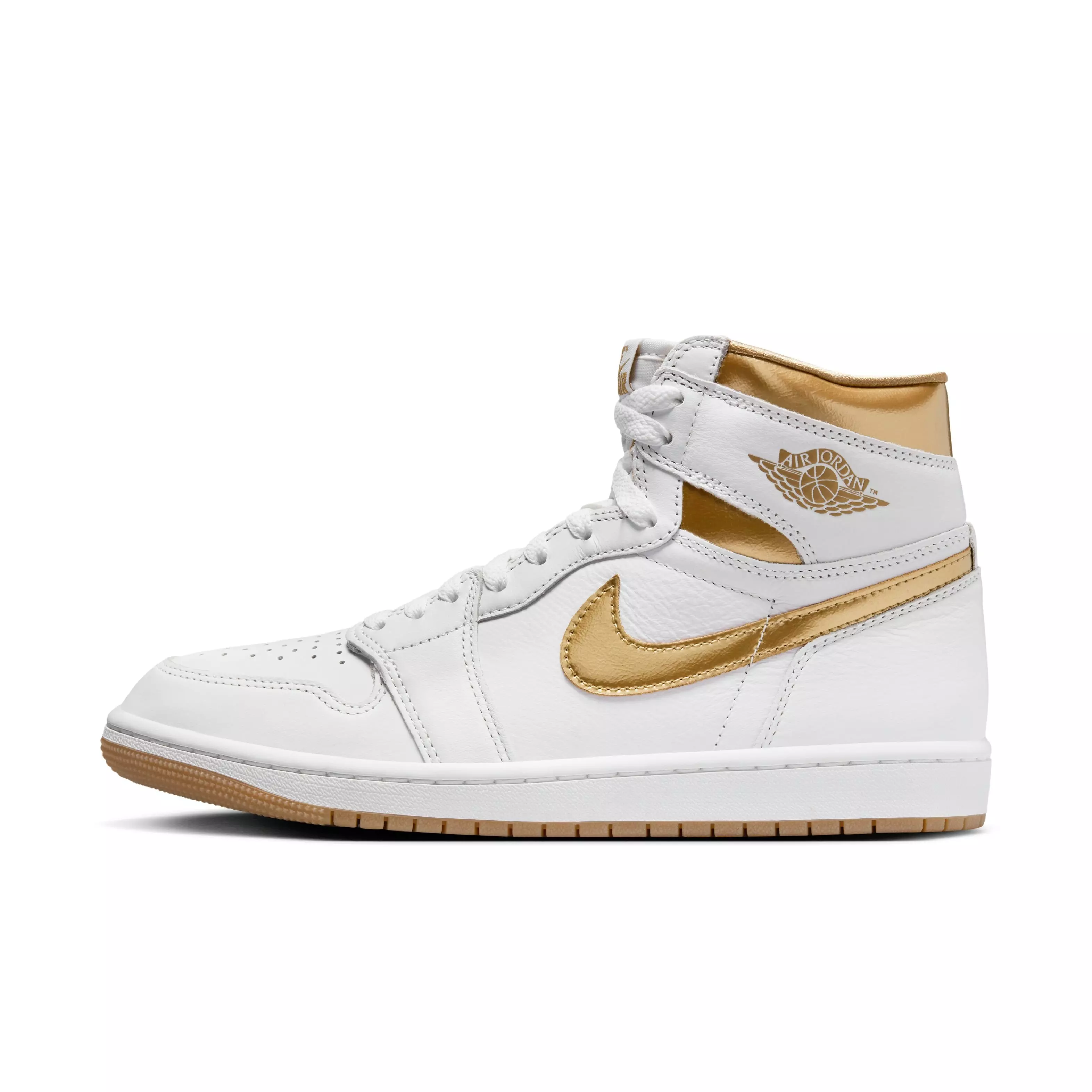 Jordan 1 Retro High OG "Metallic Gold" Women's Shoe - WHITE/METALLIC GOLD/GUM LIGHT BROWN