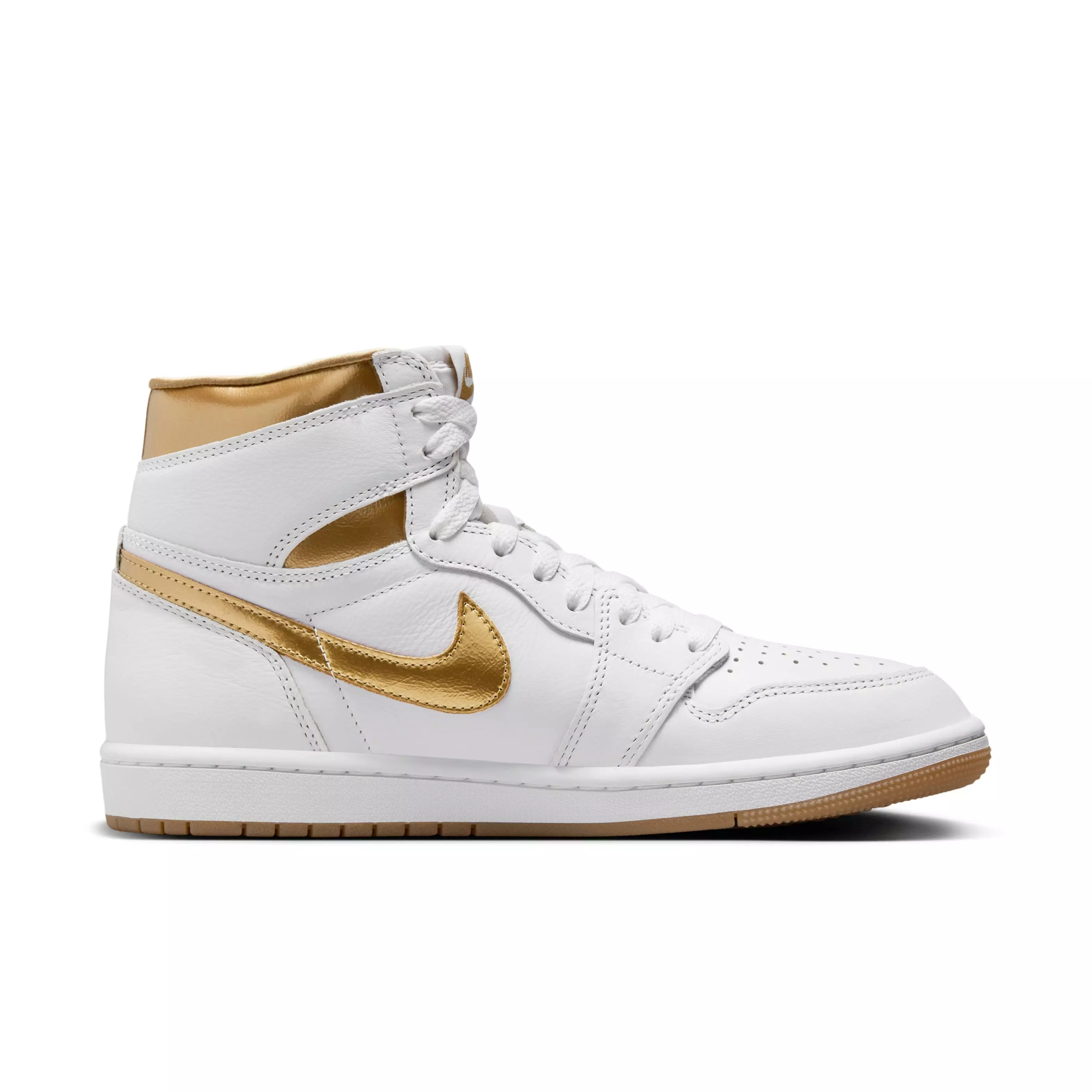Jordan 1 Retro High OG "Metallic Gold" Women's Shoe - WHITE/METALLIC GOLD/GUM LIGHT BROWN
