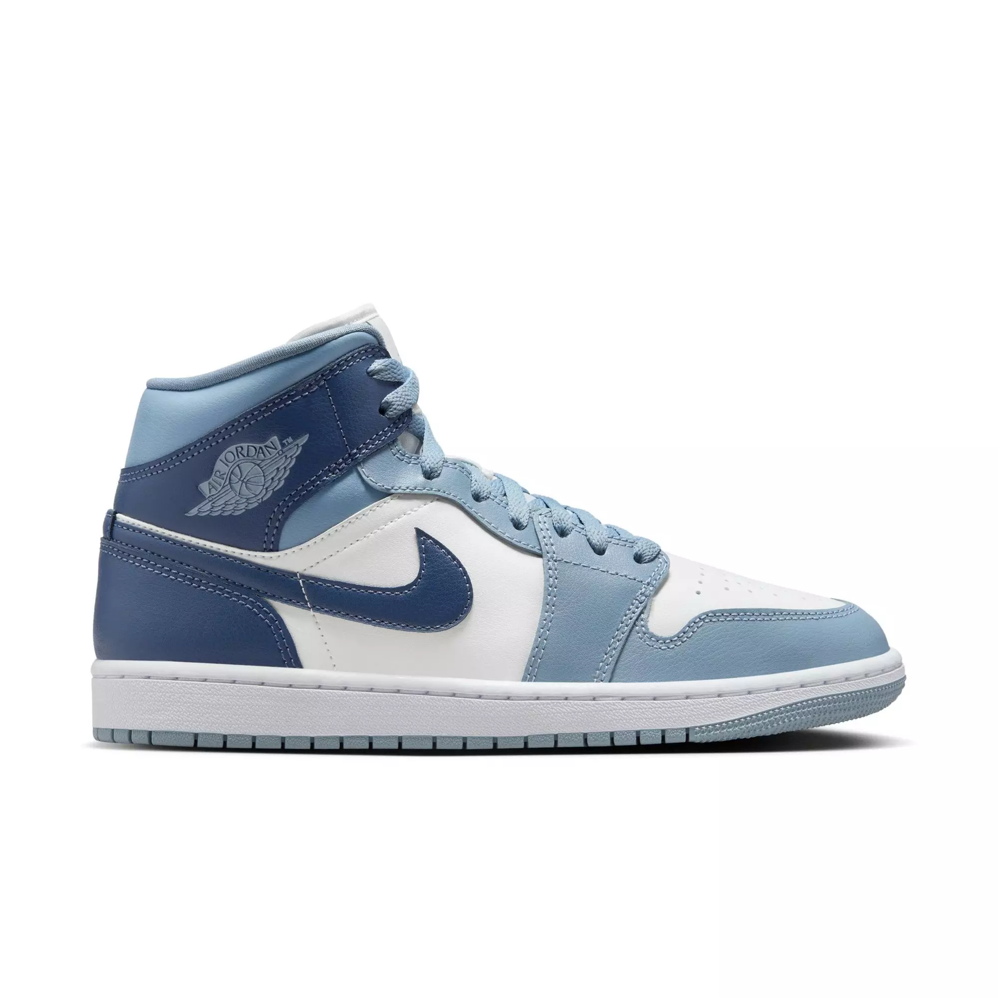 Jordan 1 Mid "Sail/Diffused Blue/Blue Grey/White" Women's Shoe - WHITE/BLUE