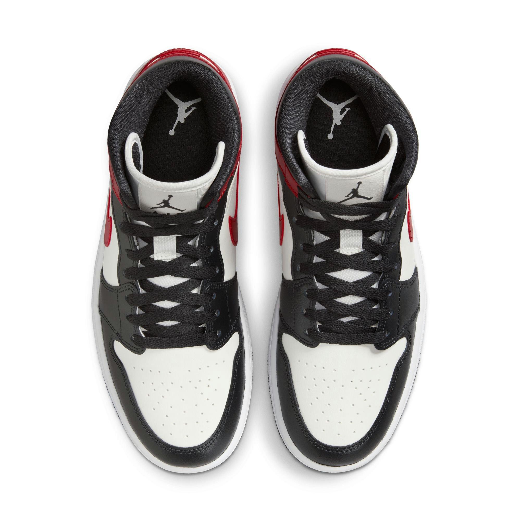 Jordan 1 Mid "Sail/Gym Red/Off Noir/White" Women's Shoe - WHITE/RED Thumbnail View 8