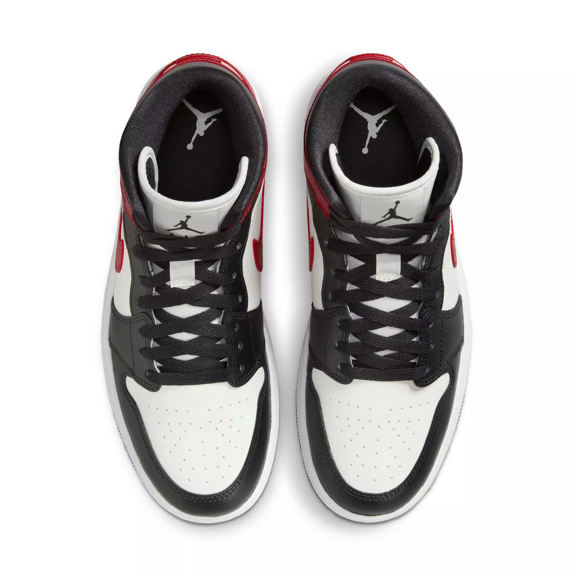 Jordan 1 Mid "Sail/Gym Red/Off Noir/White" Women's Shoe - WHITE/RED