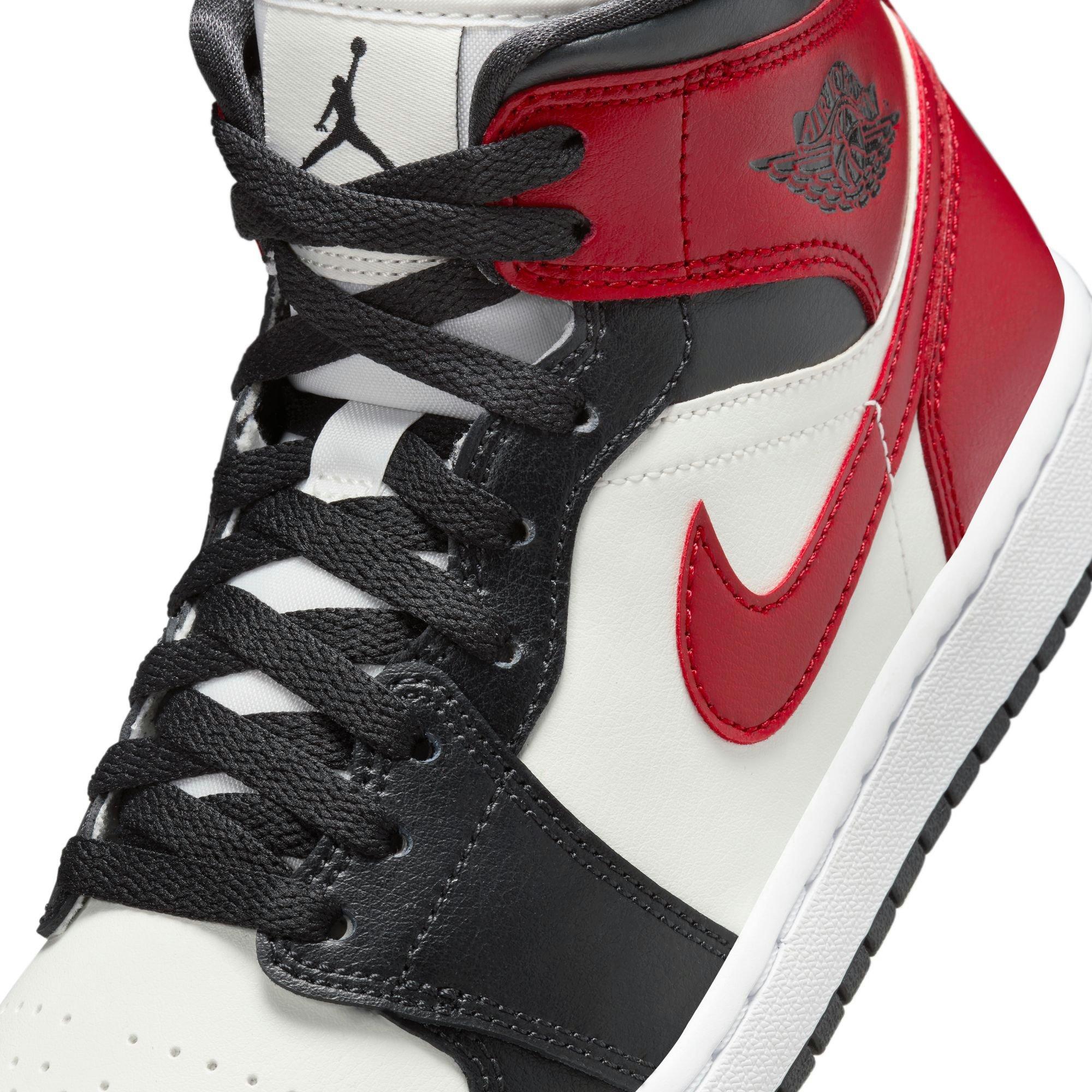 Jordan 1 Mid "Sail/Gym Red/Off Noir/White" Women's Shoe - WHITE/RED Thumbnail View 11