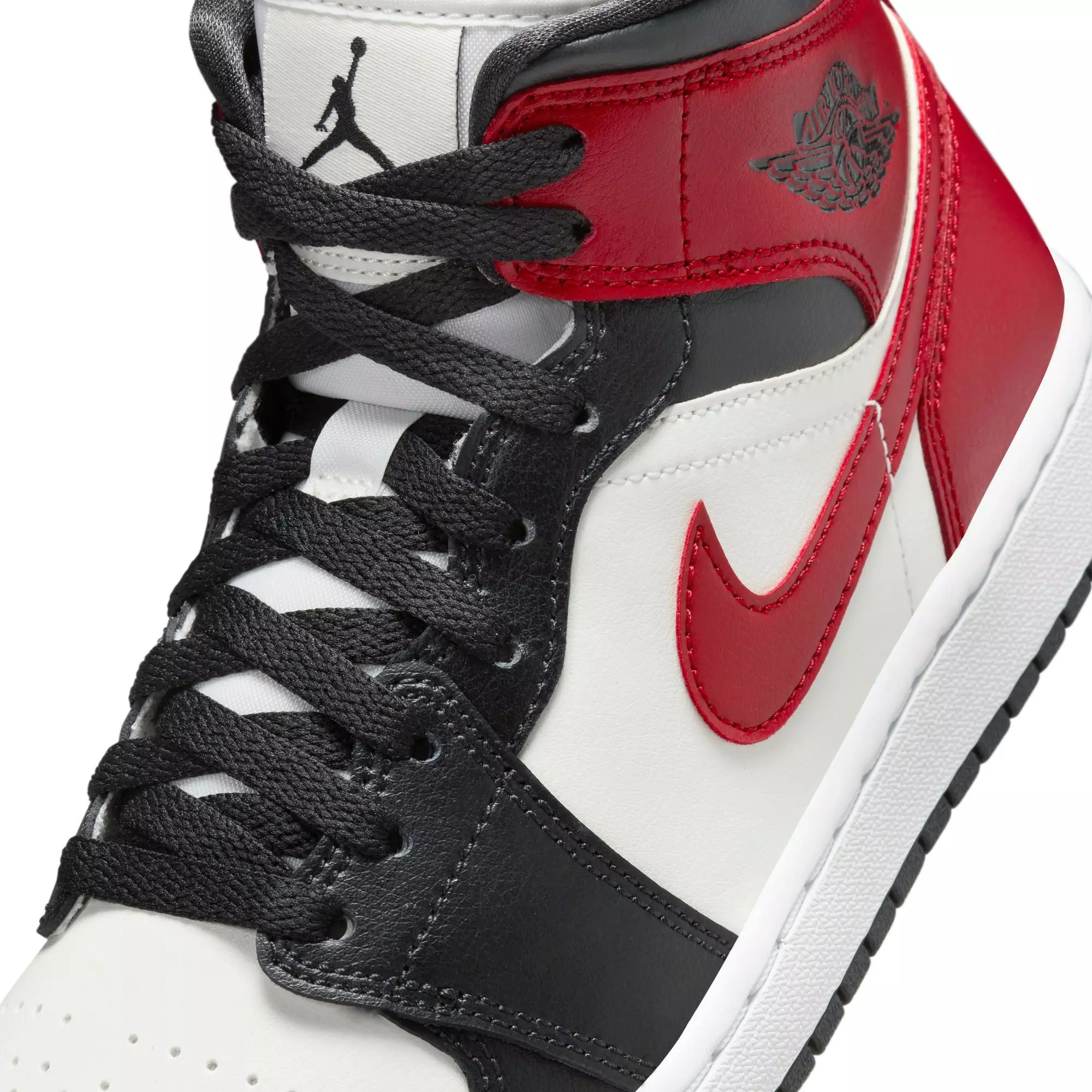Jordan 1 Mid "Sail/Gym Red/Off Noir/White" Women's Shoe - WHITE/RED