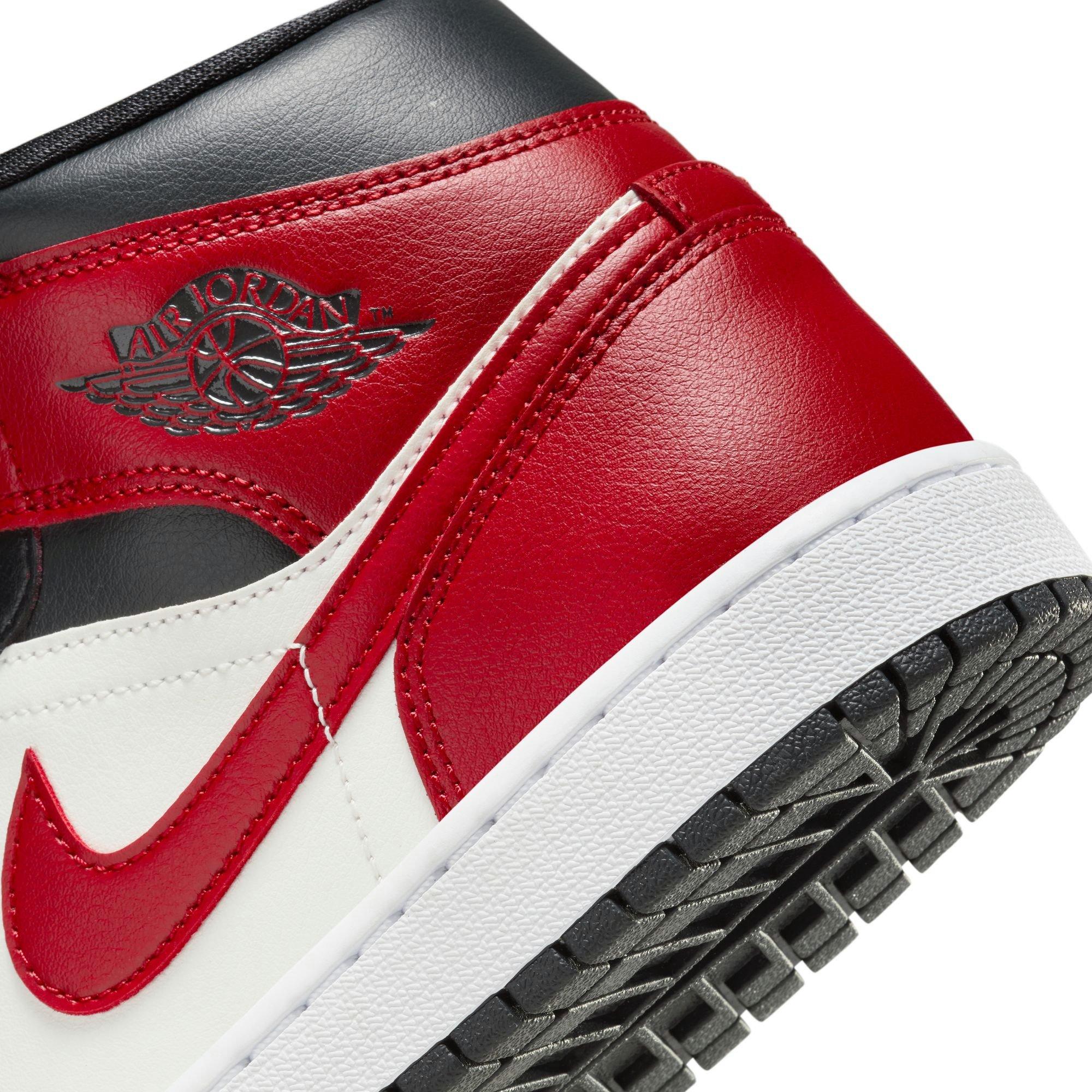 Jordan 1 Mid "Sail/Gym Red/Off Noir/White" Women's Shoe - WHITE/RED Thumbnail View 12