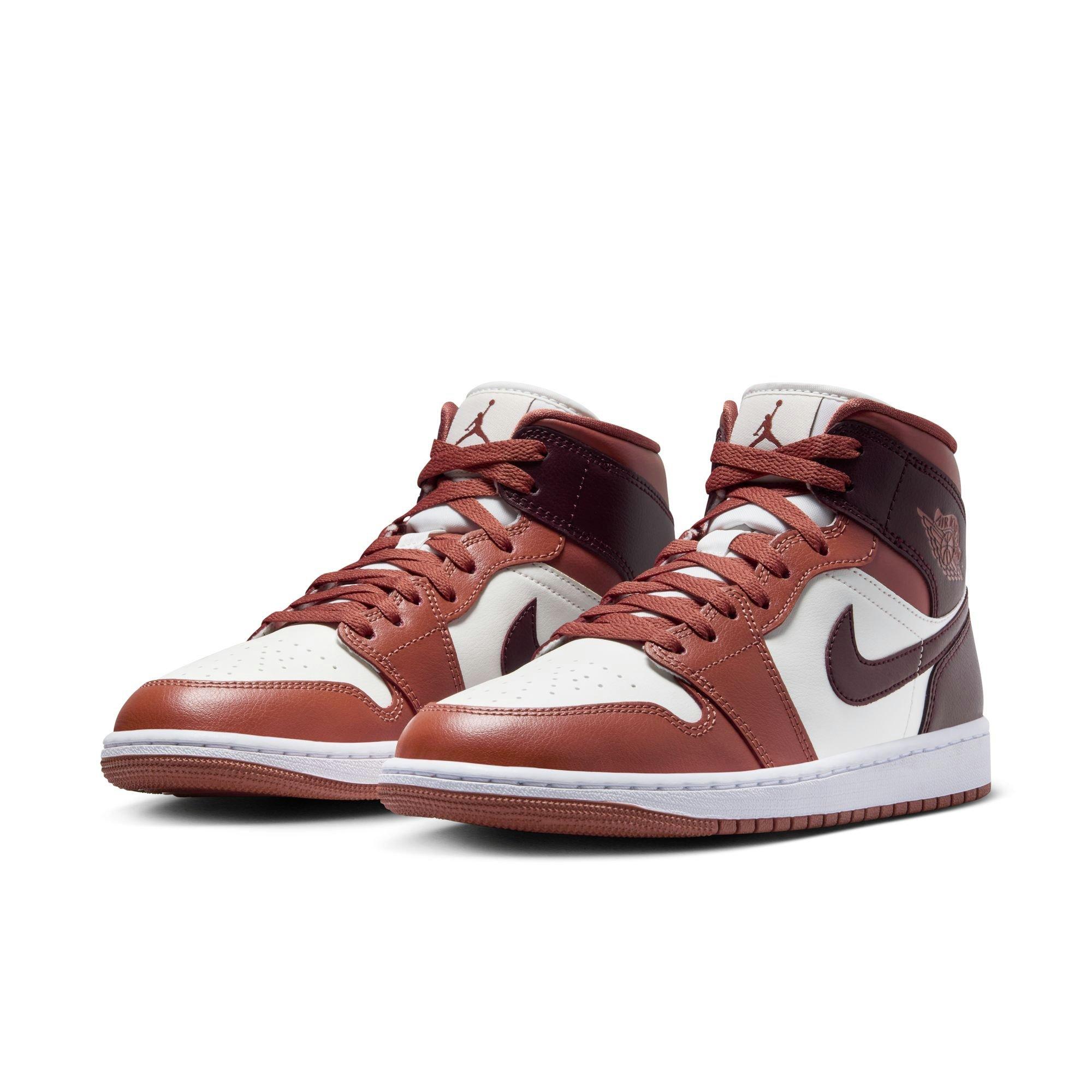 Jordan 1 Mid Women's "Dusty Peach/Night Maroon/Sail/White" Shoe