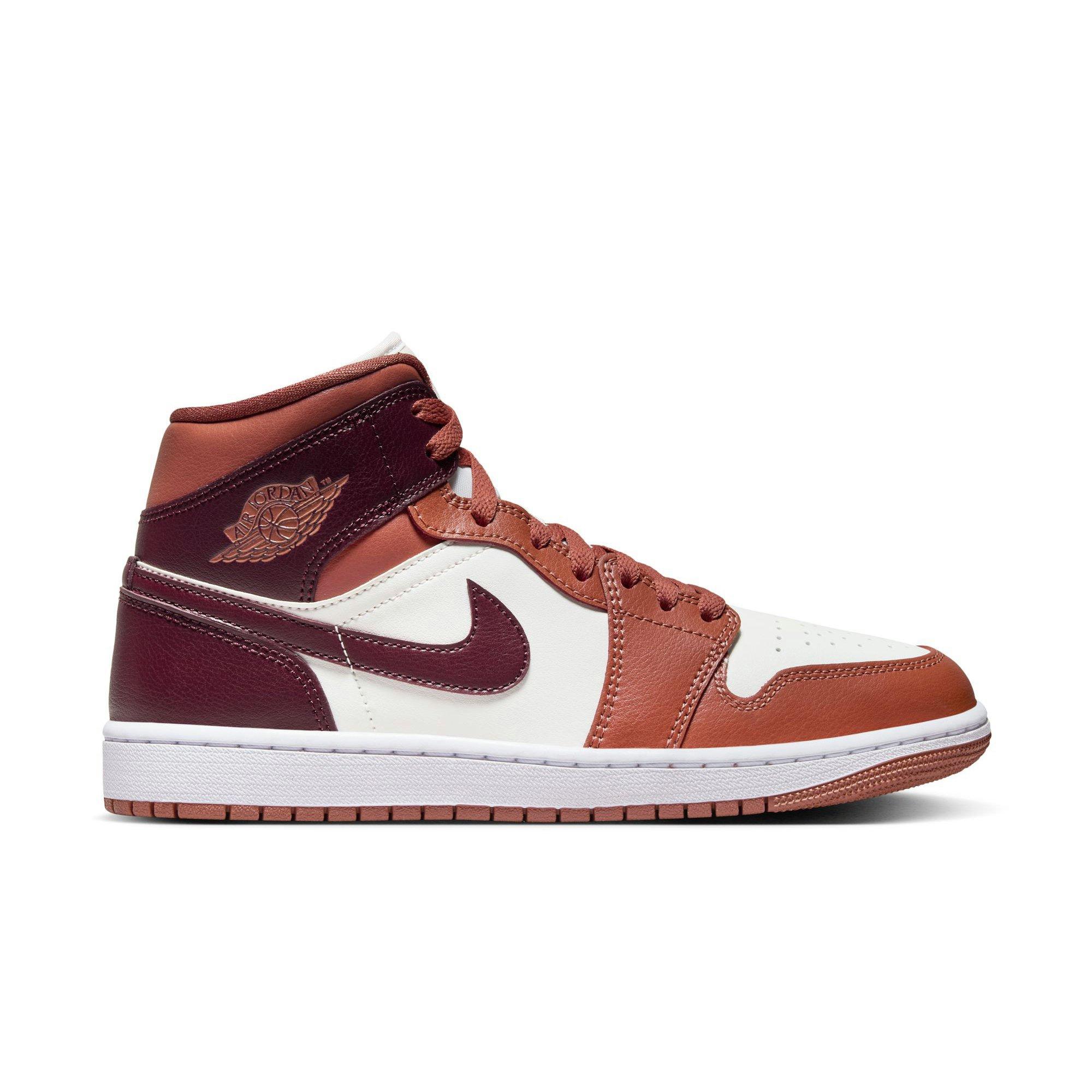 Jordan 1 Mid Dusty Peach/Night Maroon/Sail/White Women's Shoe