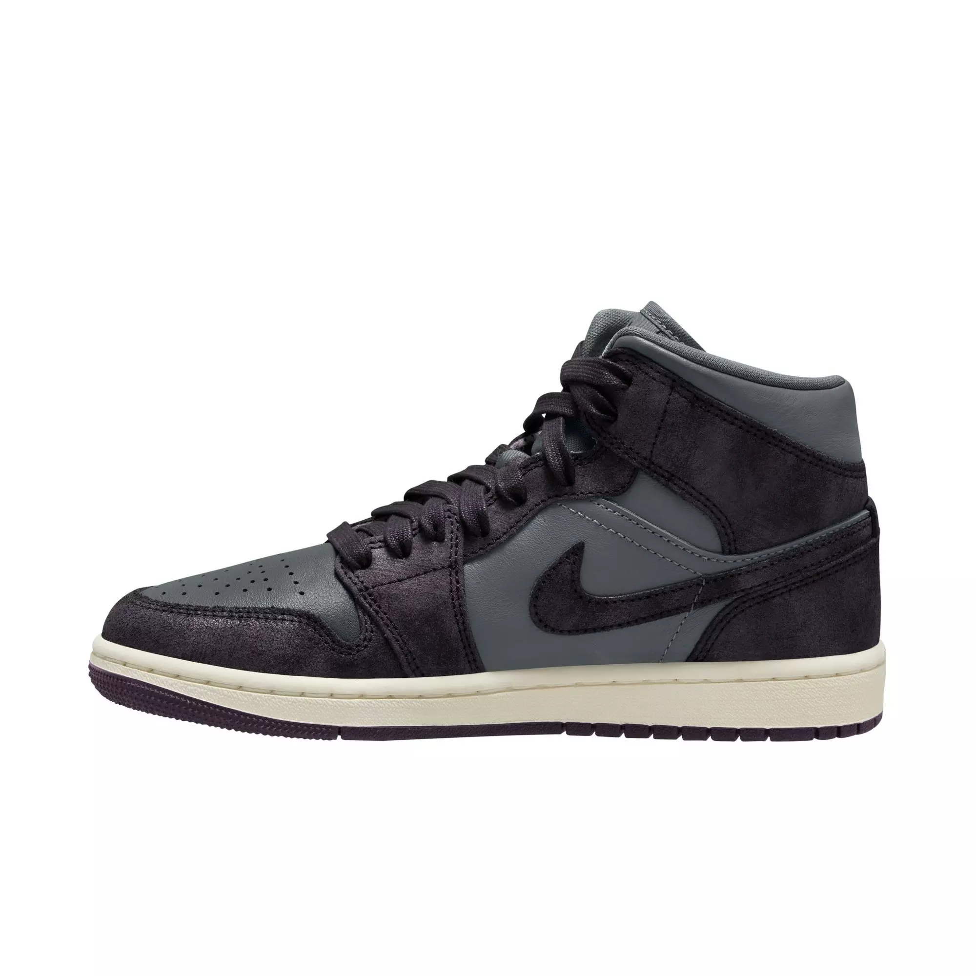 Jordan 1 Mid SE "Smoke Grey/Off Noir/Sail" Women's Shoe - GREY/BLACK