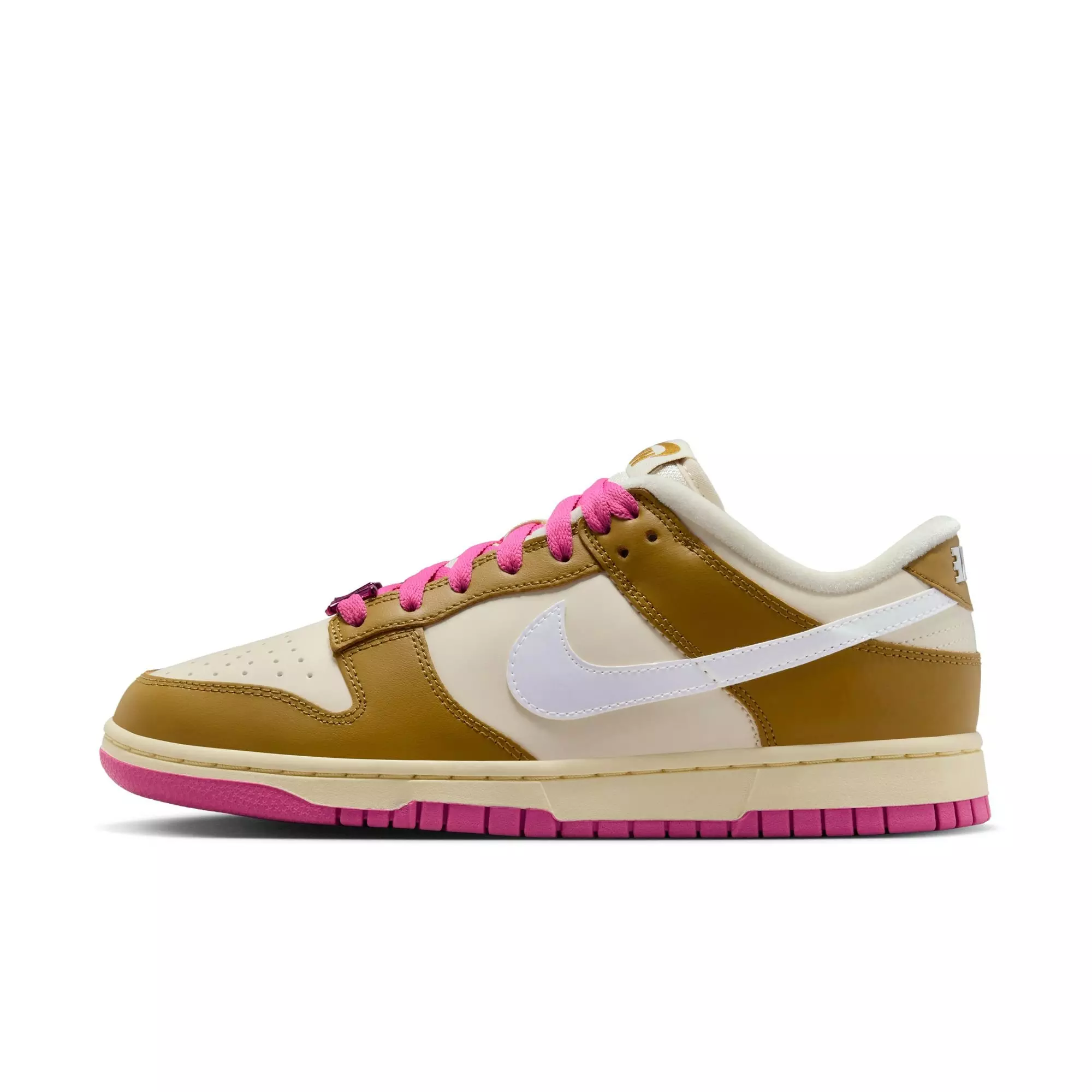 Nike Dunk Low SE "Just Do It" Women's Shoe - BRONZINE/COCONUT MILK/PLAYFUL PINK