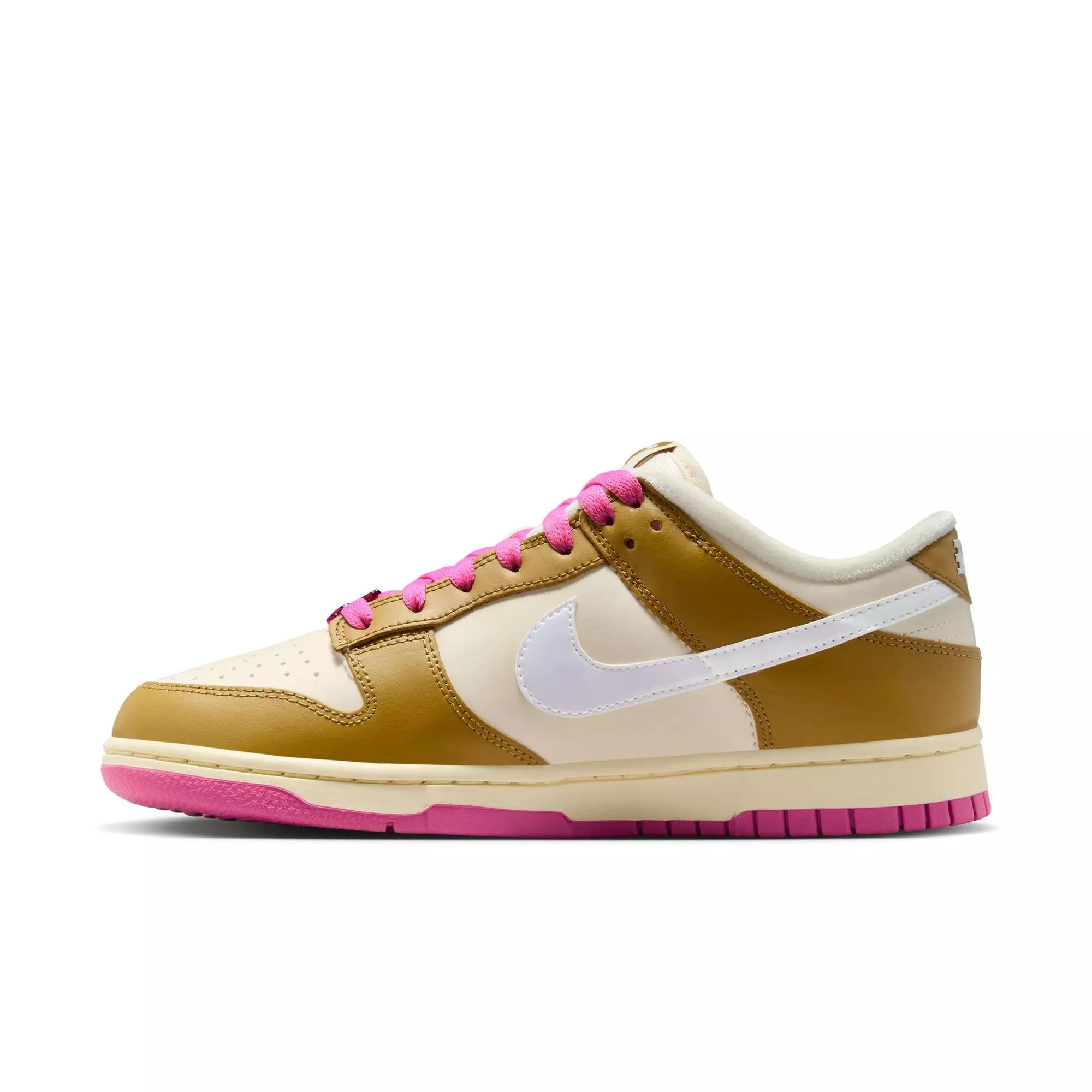 Nike Dunk Low SE "Just Do It" Women's Shoe - BRONZINE/COCONUT MILK/PLAYFUL PINK