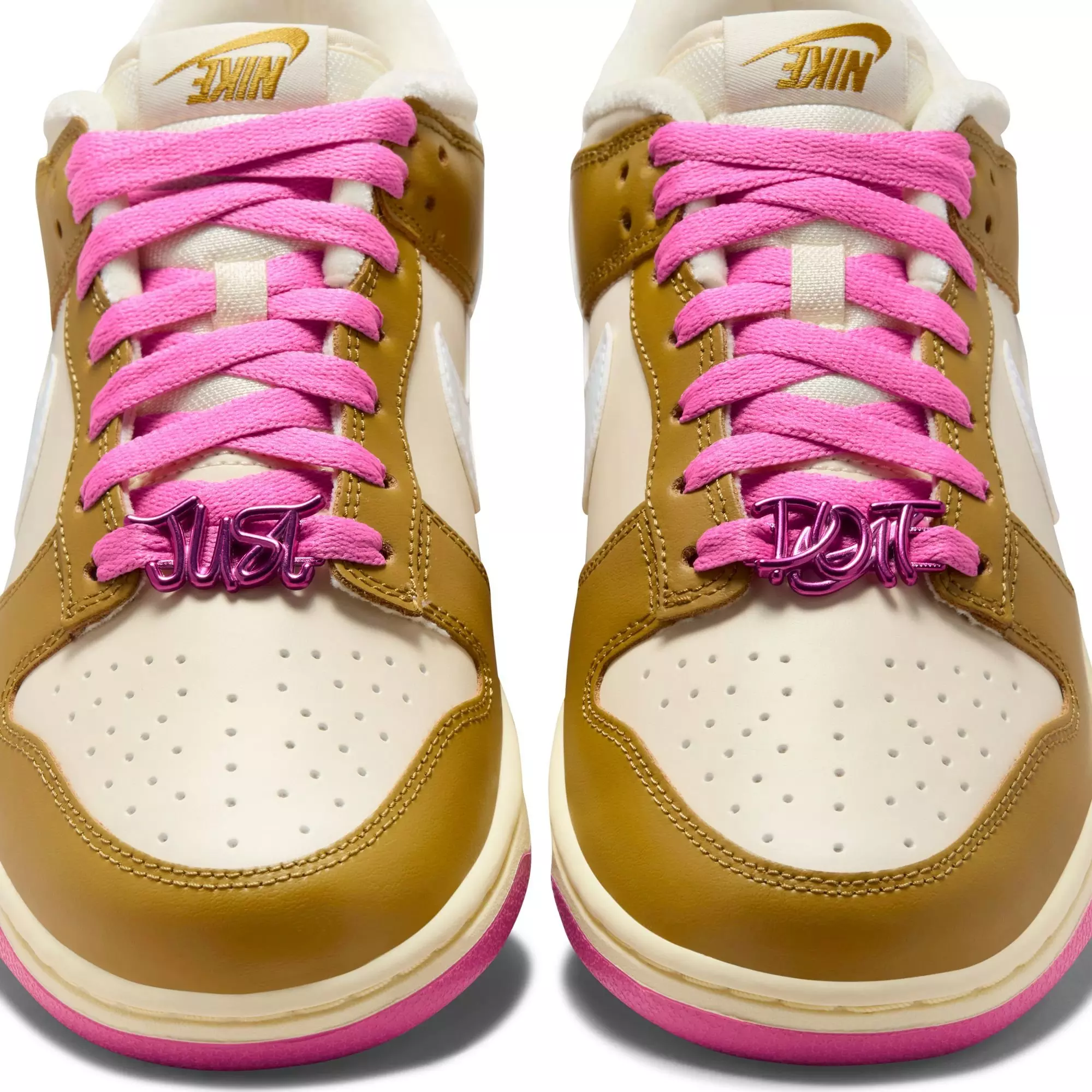 Nike Dunk Low SE "Just Do It" Women's Shoe - BRONZINE/COCONUT MILK/PLAYFUL PINK
