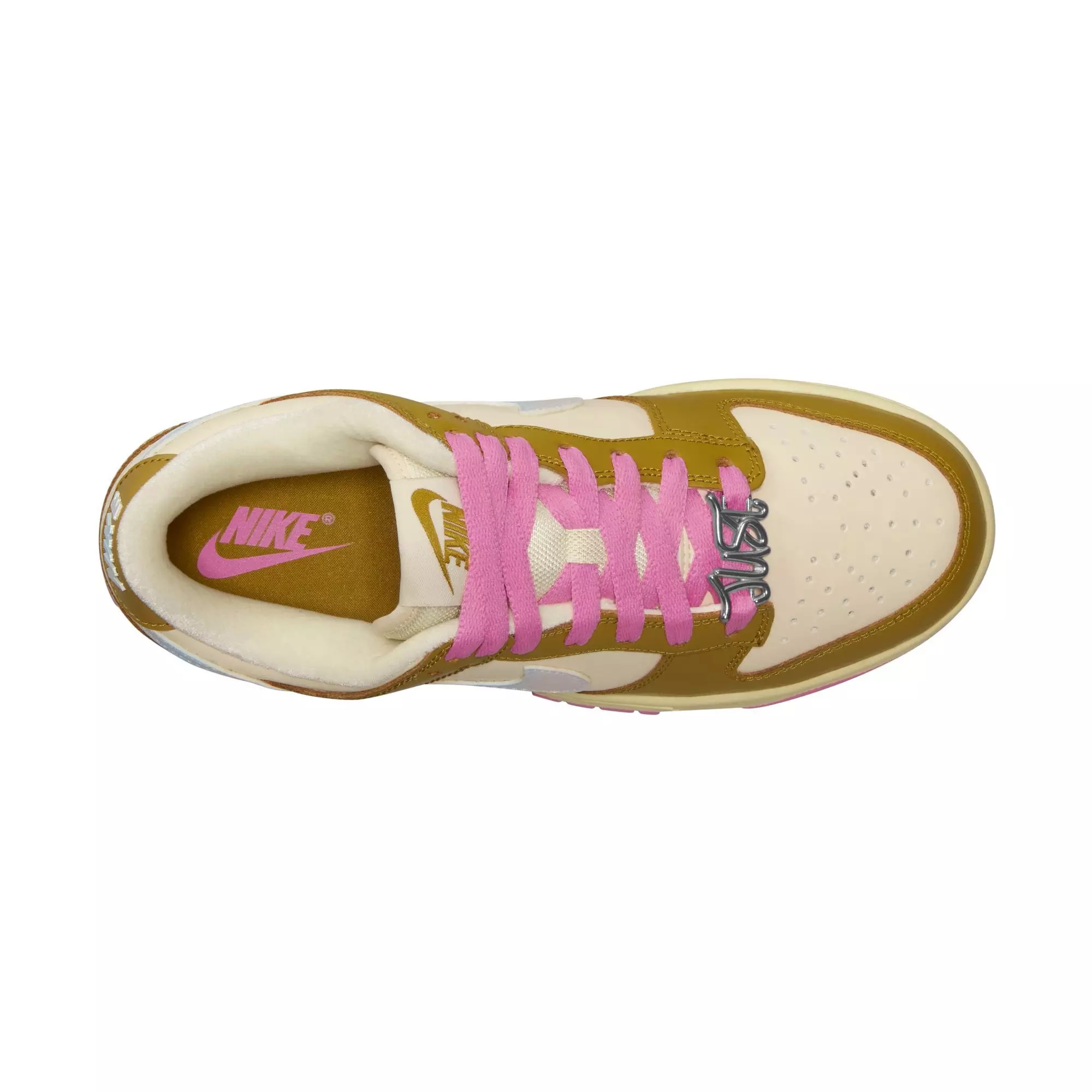 Nike Dunk Low SE "Just Do It" Women's Shoe - BRONZINE/COCONUT MILK/PLAYFUL PINK
