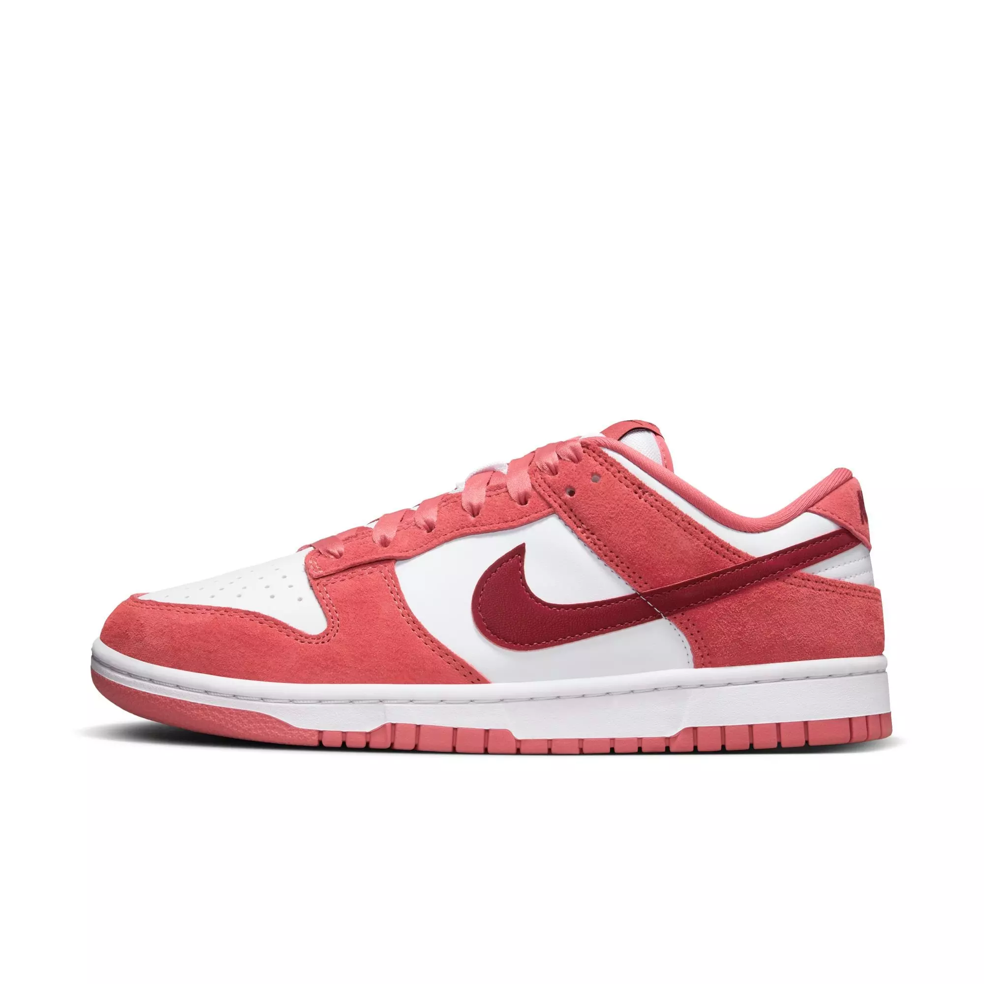Nike Dunk Low "Valentines Day" Women's Shoe - WHITE/DRAGON RED/ADOBE