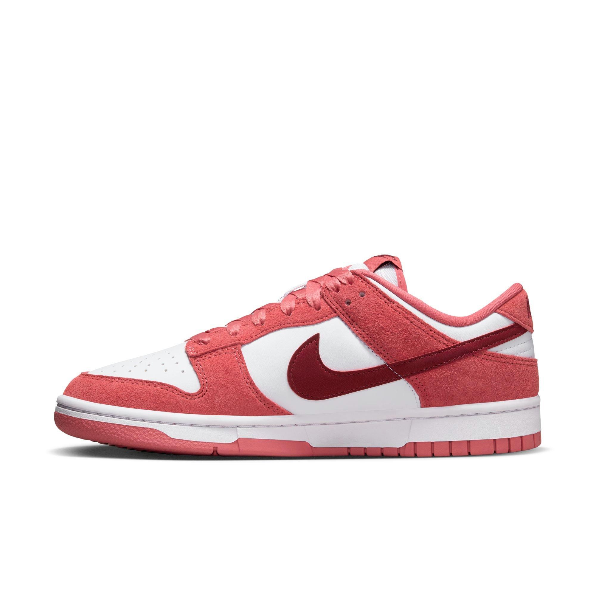 Nike Dunk Low "Valentines Day" Women's Shoe - WHITE/DRAGON RED/ADOBE Thumbnail View 7