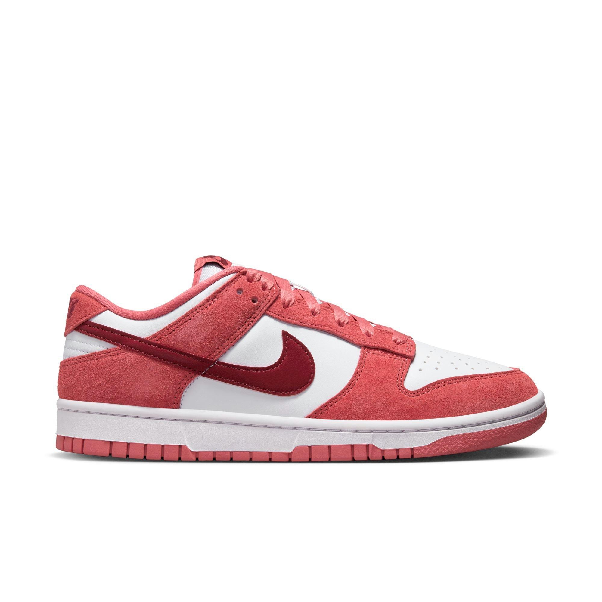 Nike Dunk Low "Valentines Day" Women's Shoe - WHITE/DRAGON RED/ADOBE Thumbnail View 1