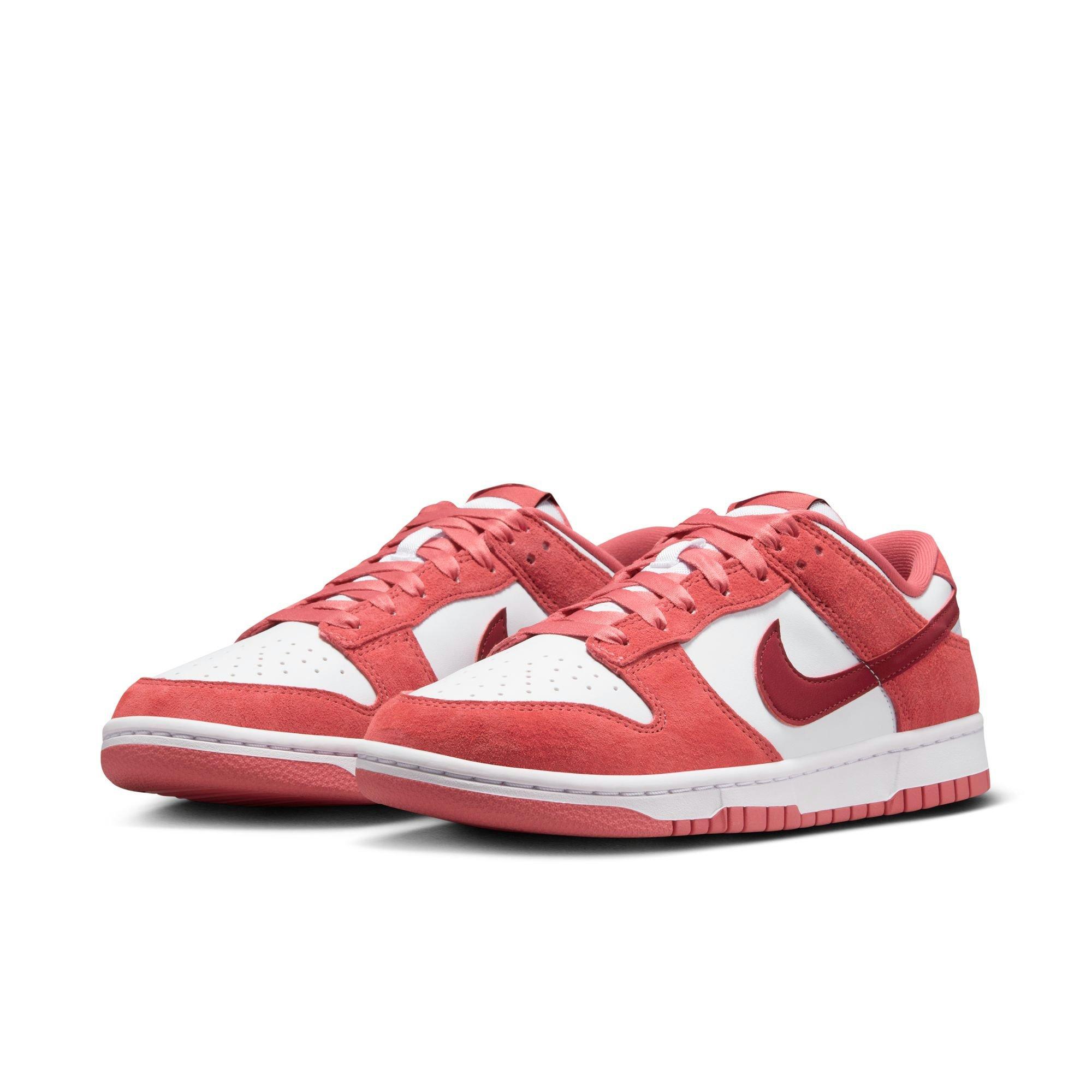 Nike Dunk Low "Valentines Day" Women's Shoe - WHITE/DRAGON RED/ADOBE Thumbnail View 3