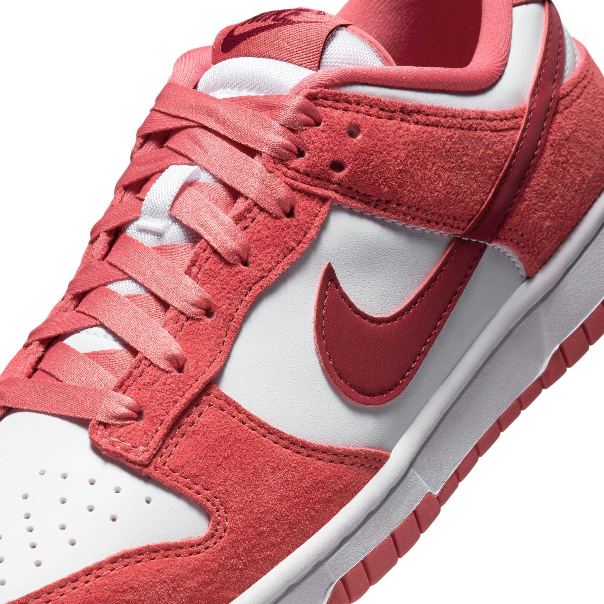 Nike Dunk Low "Valentines Day" Women's Shoe - WHITE/DRAGON RED/ADOBE Thumbnail View 4
