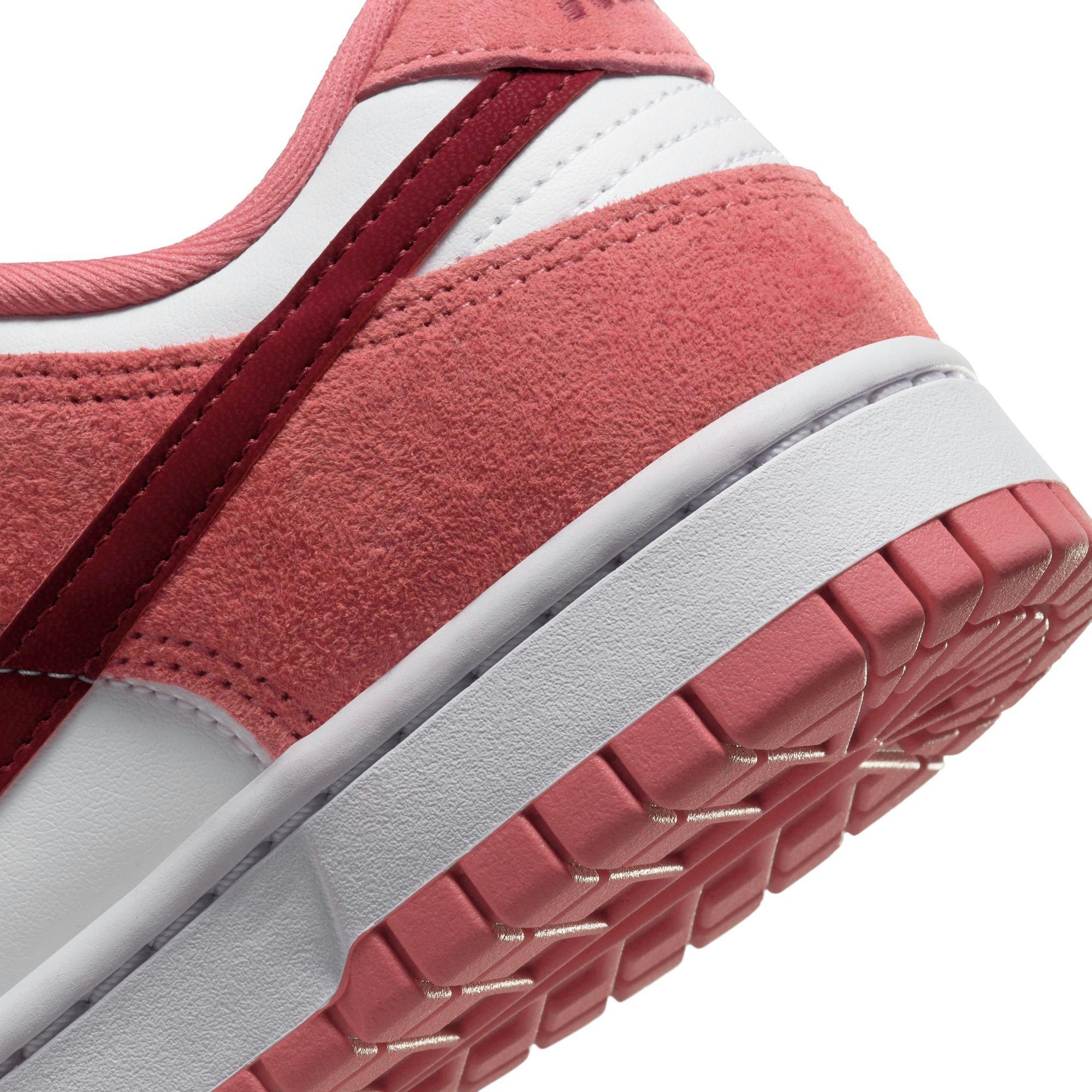 Nike Dunk Low "Valentines Day" Women's Shoe - WHITE/DRAGON RED/ADOBE Thumbnail View 5