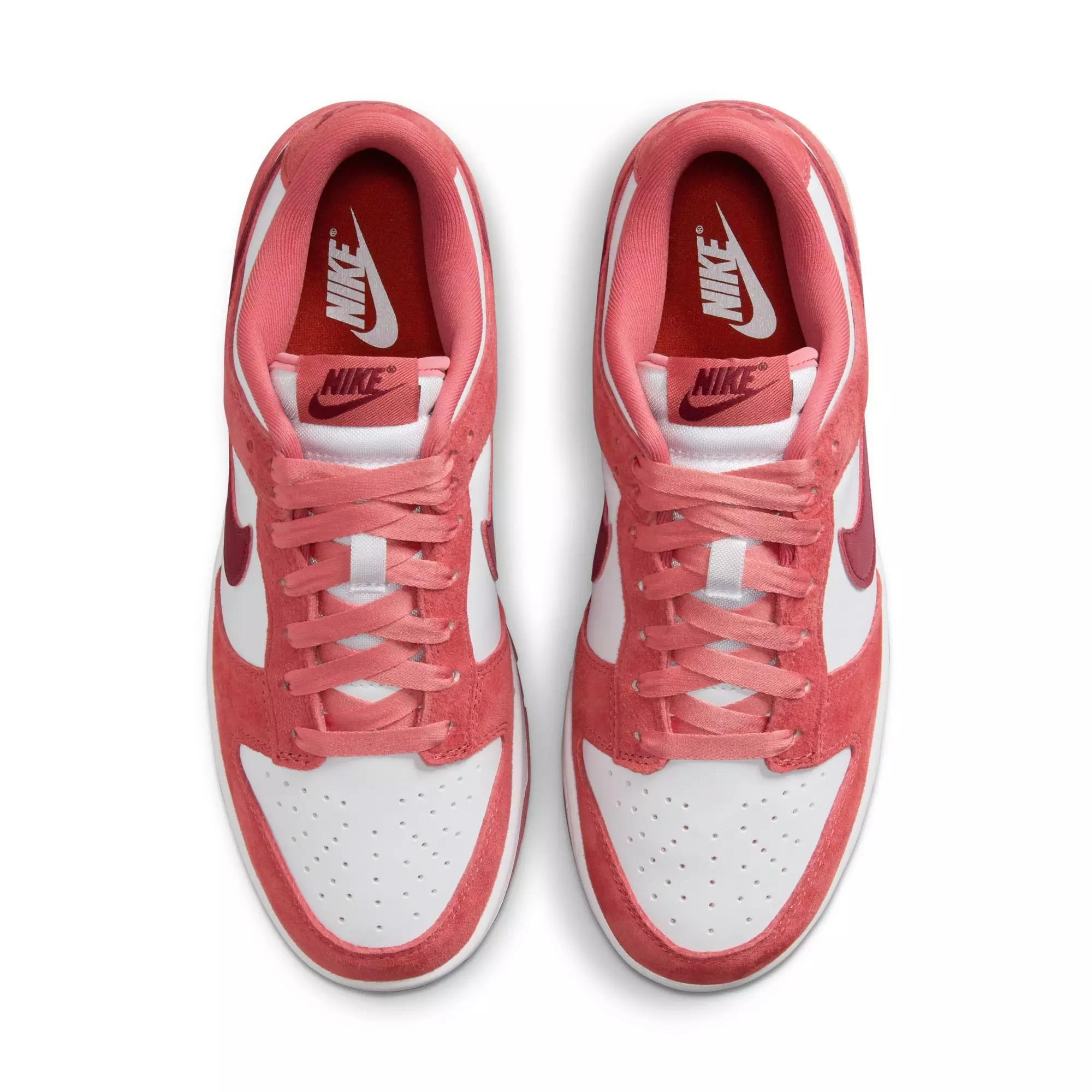 Nike Dunk Low "Valentines Day" Women's Shoe - WHITE/DRAGON RED/ADOBE