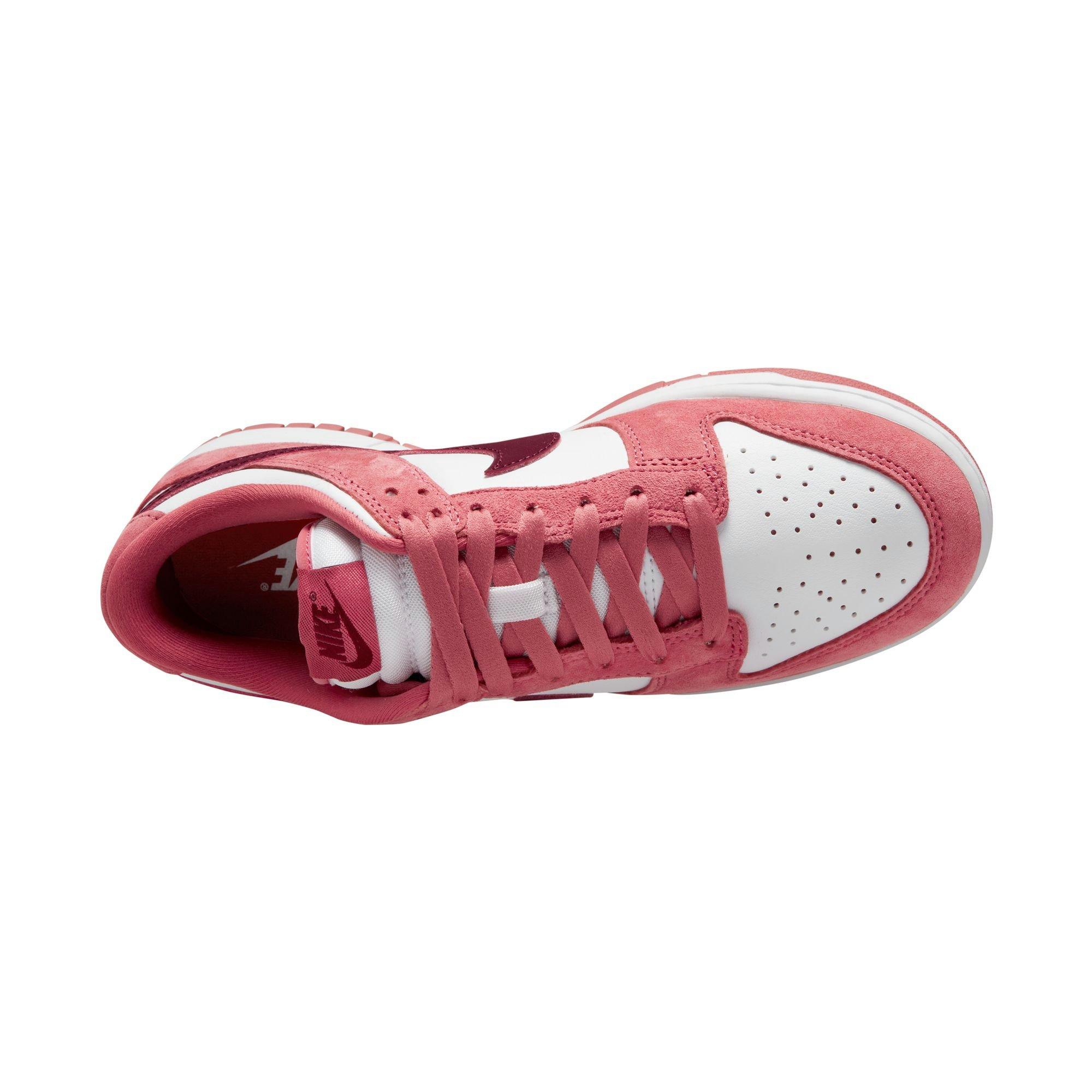 Nike Dunk Low "Valentines Day" Women's Shoe - WHITE/DRAGON RED/ADOBE Thumbnail View 10