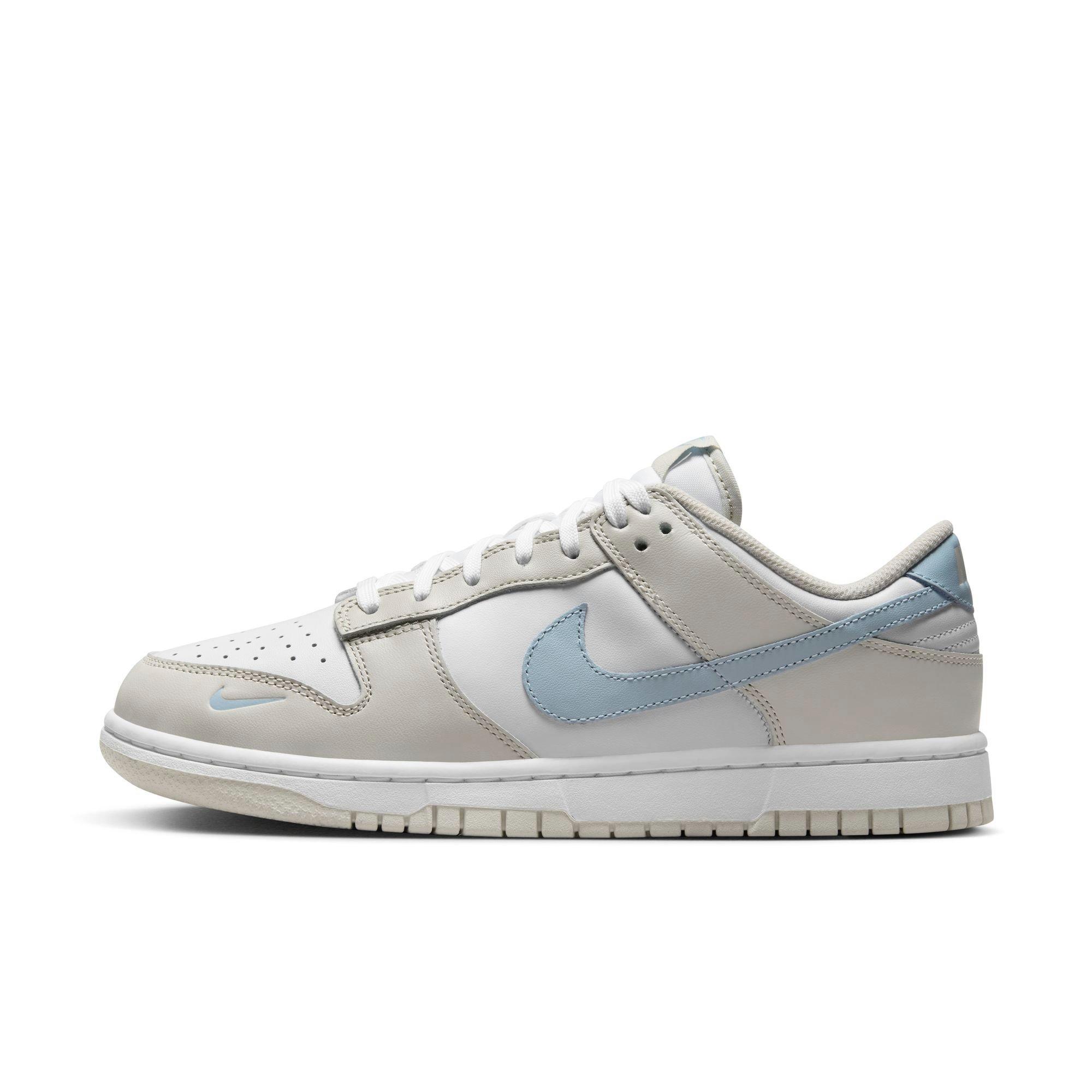 Nike Dunk Low "White/Lt Armory Blue/Light Bone" Women's Shoe - WHITE/BLUE Thumbnail View 3