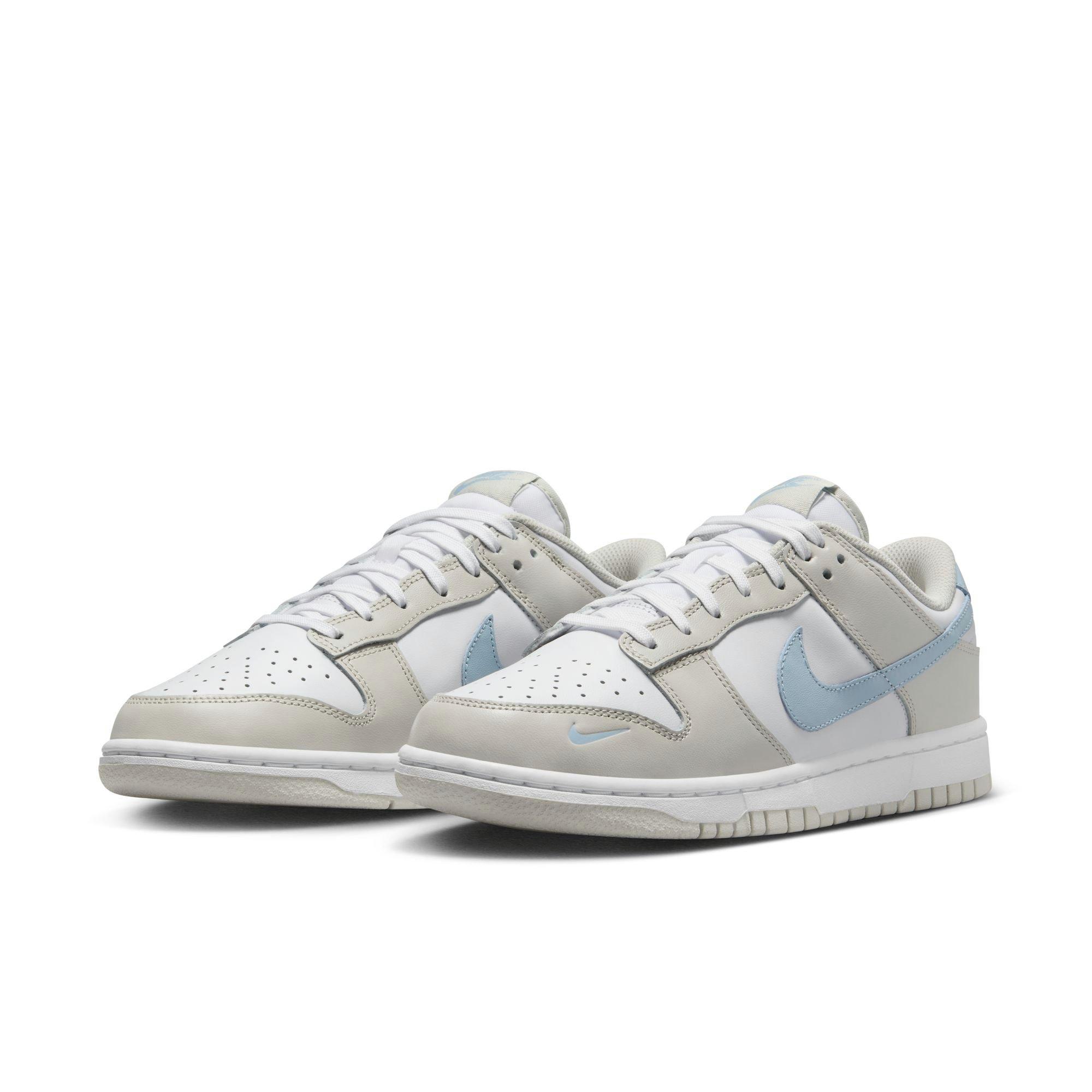 Nike Dunk Low "White/Lt Armory Blue/Light Bone" Women's Shoe - WHITE/BLUE Thumbnail View 5