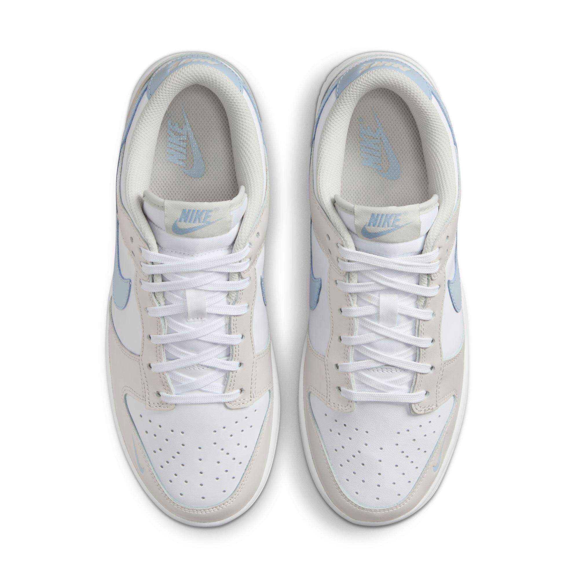 Nike Dunk Low "White/Lt Armory Blue/Light Bone" Women's Shoe - WHITE/BLUE Thumbnail View 7